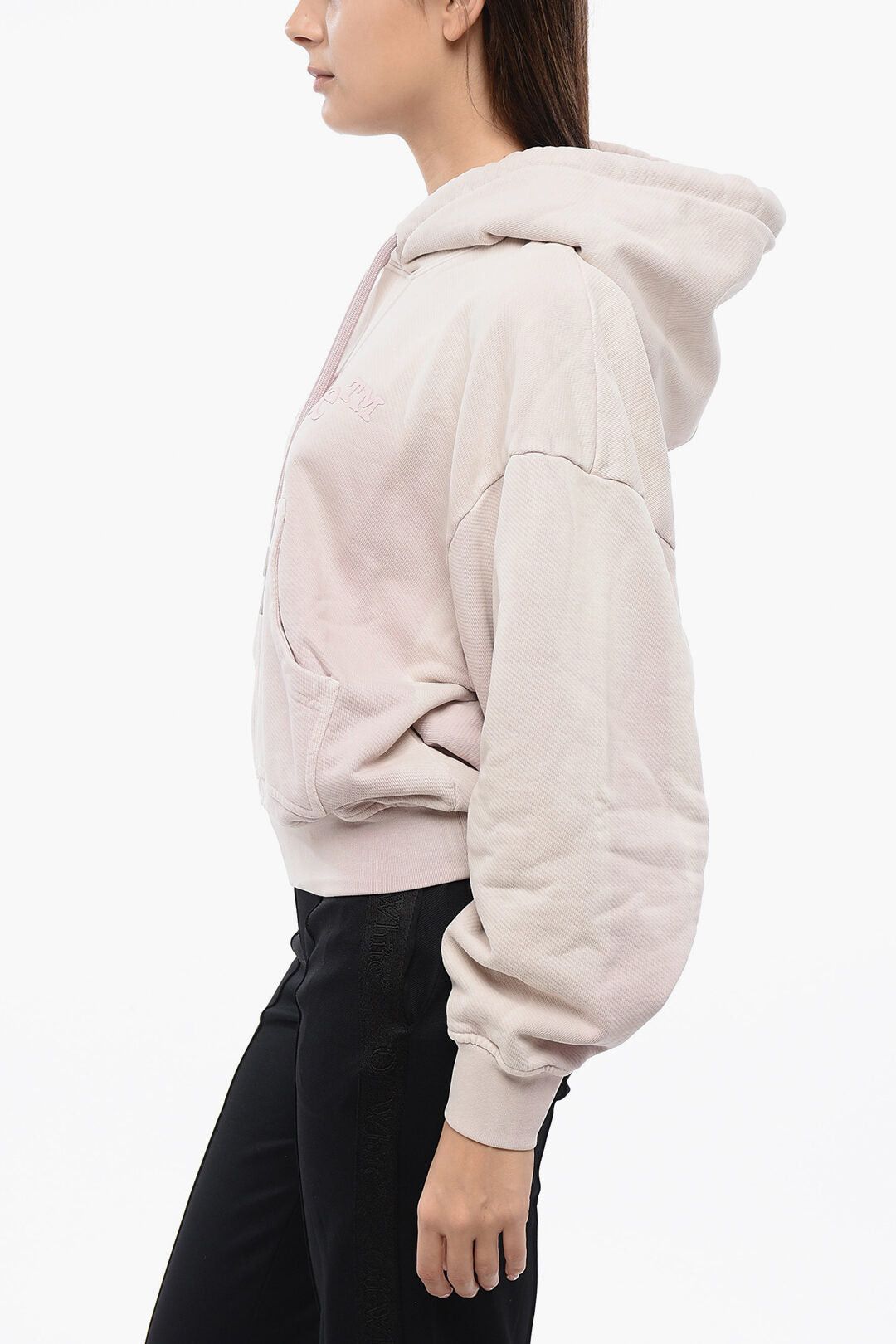 Off-White Maxi Hoodie Sweatshirt LAUNDRY with Logo and Patch Pocket Size L / US 10 / IT 46 - 3 Thumbnail