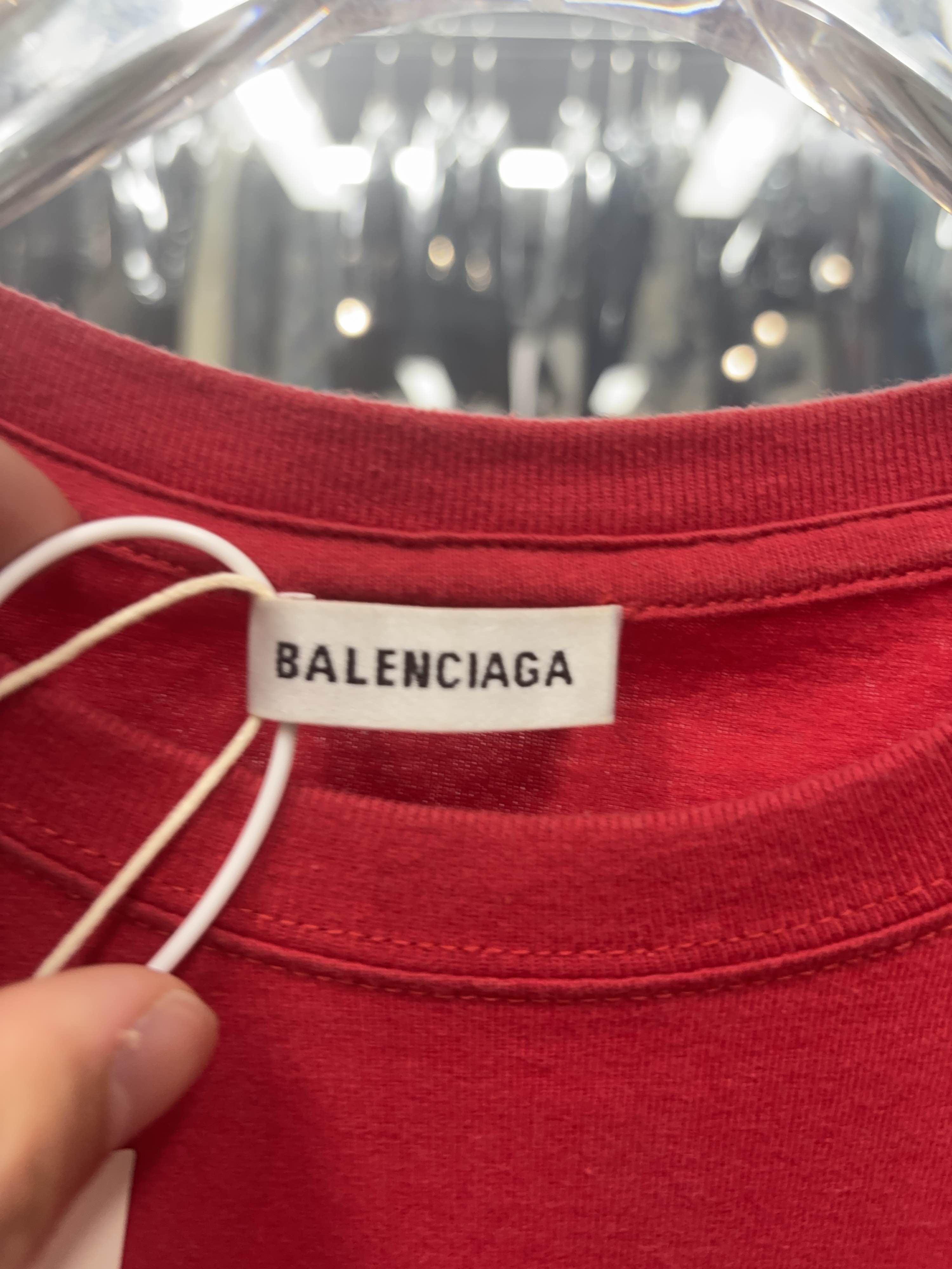 Balenciaga Balenciaga Laurel BB Logo T-Shirt Red Size M Size US M / EU 48-50 / 2 - 3 Thumbnail