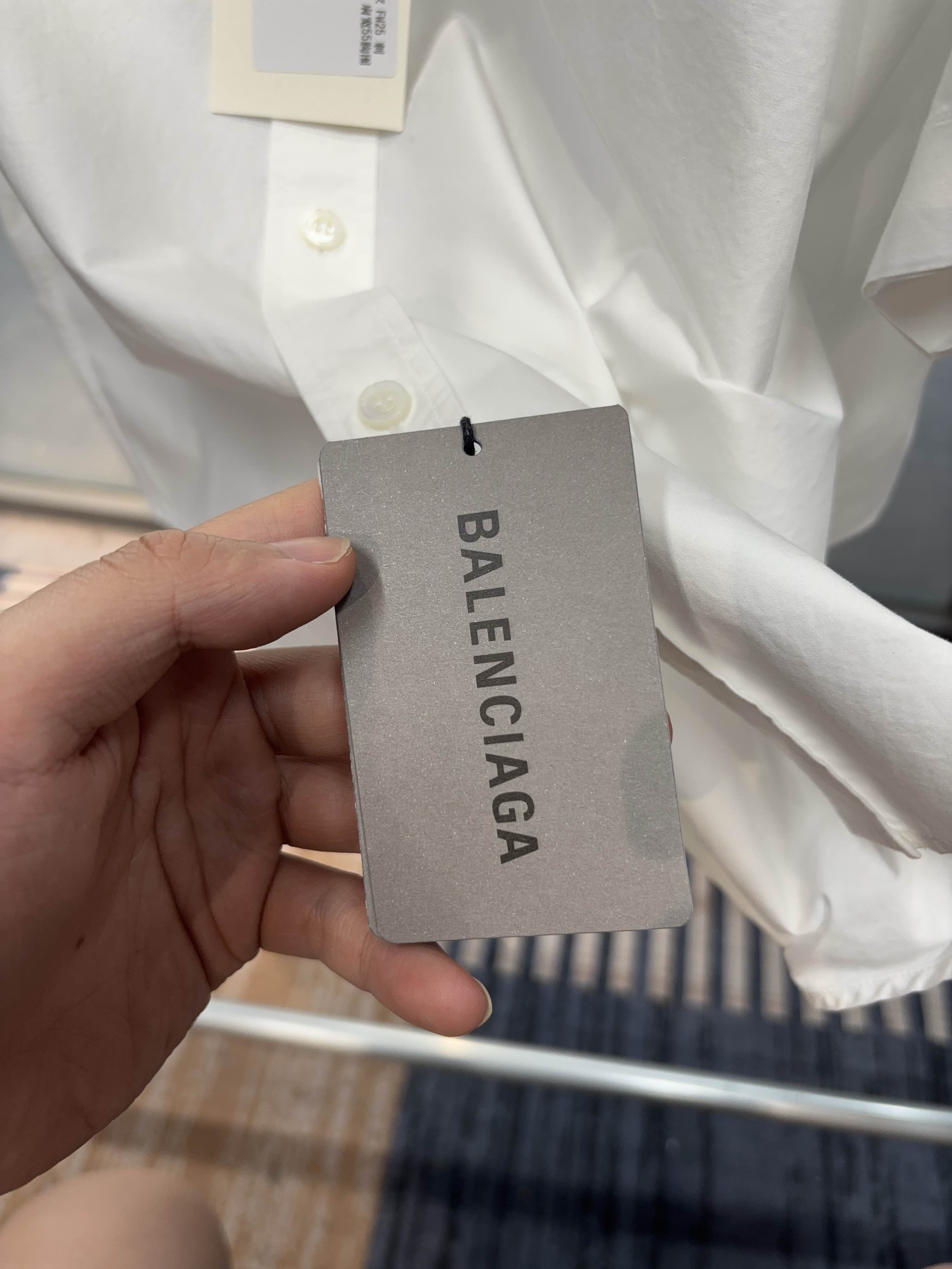 Balenciaga Balenciaga Logo Embroidered Poplin Shirt White Size S Size US S / EU 44-46 / 1 - 5 Thumbnail