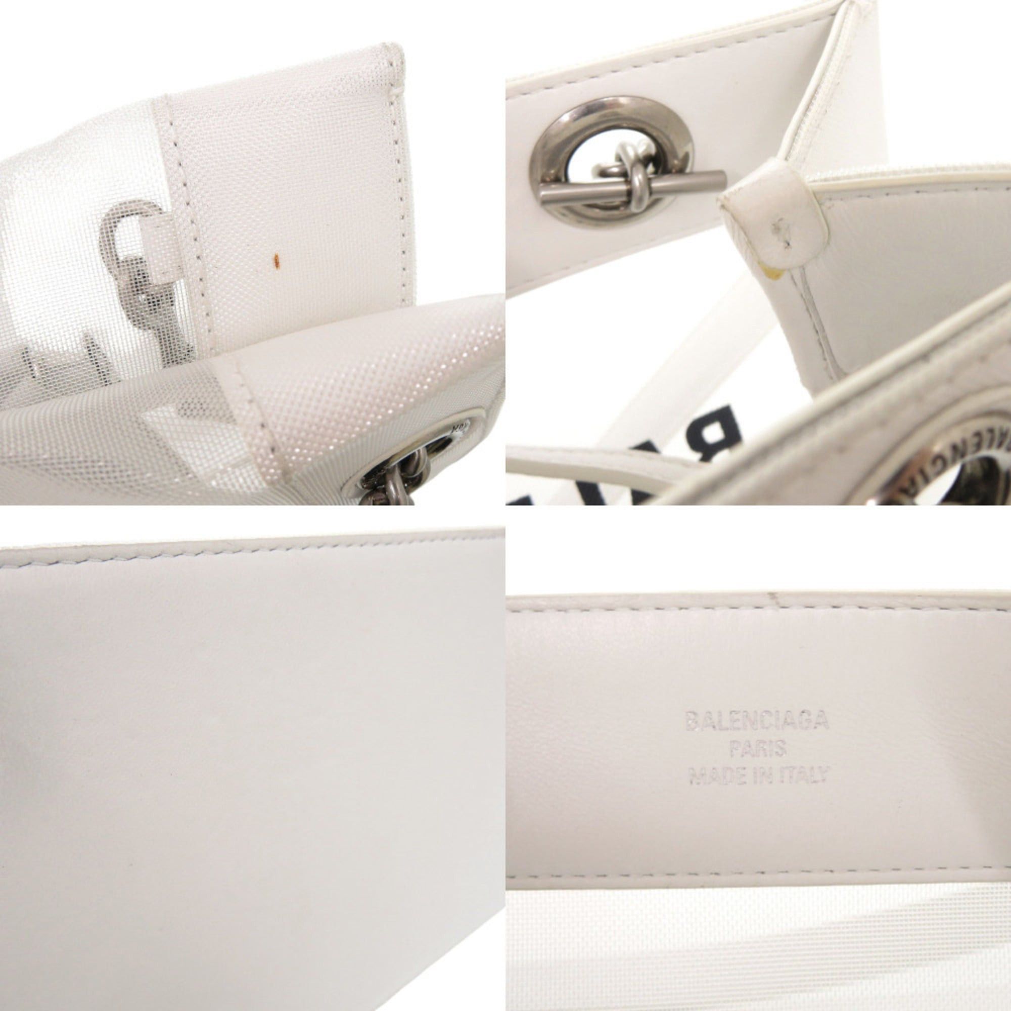 Balenciaga Balenciaga Duty Free 741603 Mesh Leather White Tote Bag 0515BALENCIAGA Size ONE SIZE - 8 Thumbnail