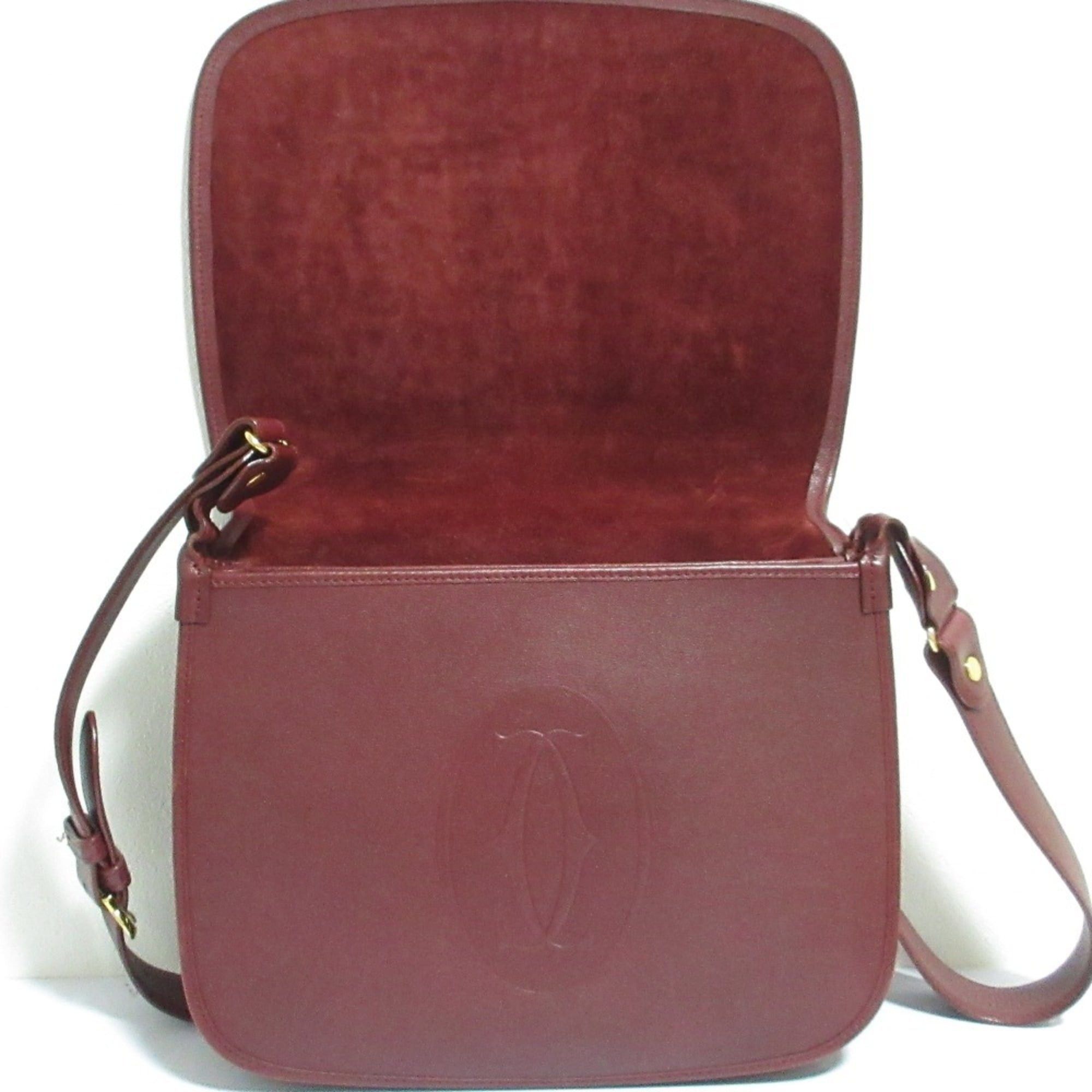 Cartier Cartier Must Line Leather Shoulder Bag, Bordeaux, Women's Size ONE SIZE - 6 Thumbnail