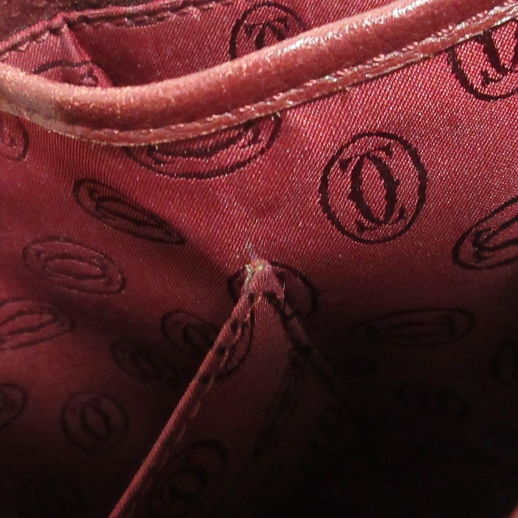 Cartier Cartier Must Line Leather Shoulder Bag, Bordeaux, Women's Size ONE SIZE - 11 Thumbnail