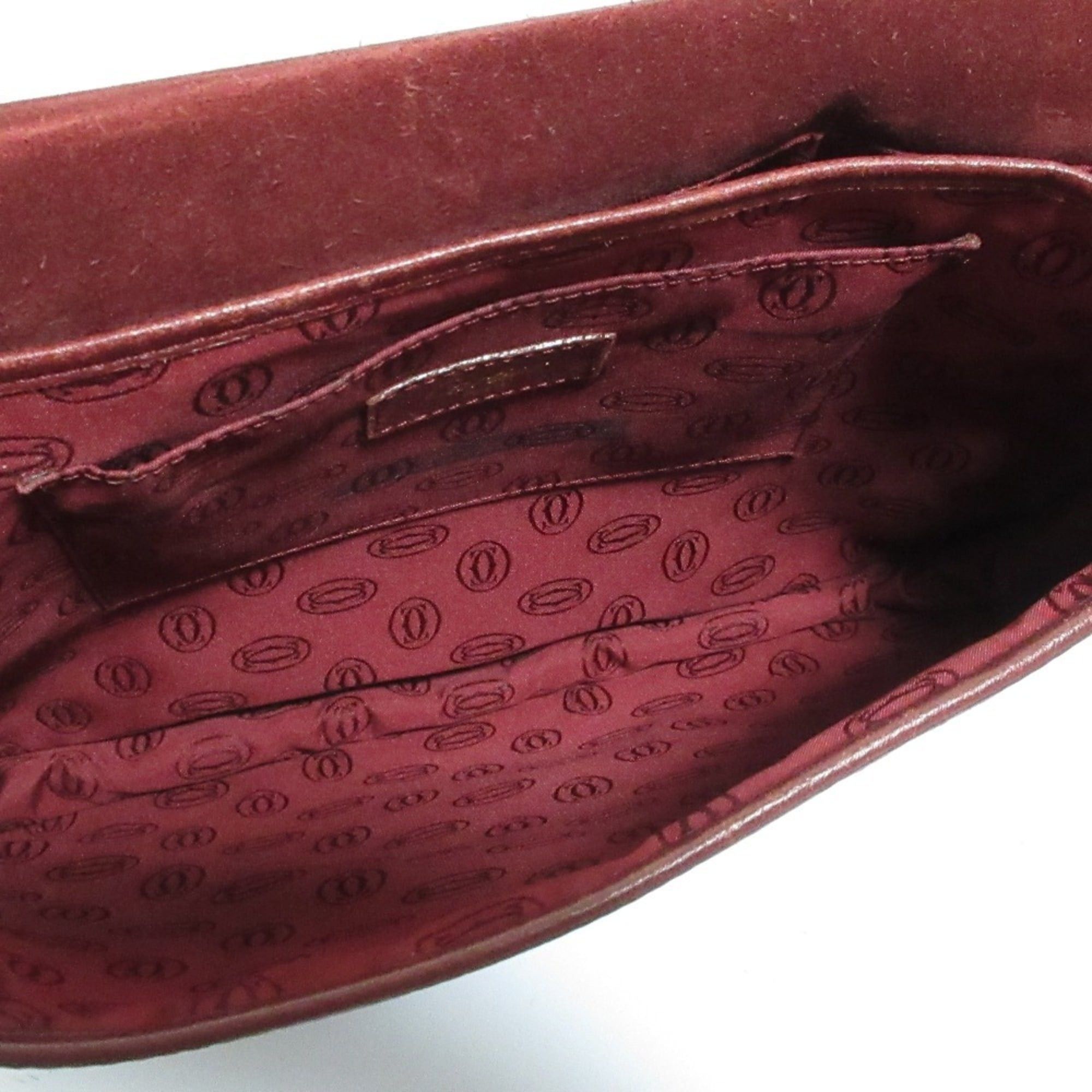 Cartier Cartier Must Line Leather Shoulder Bag, Bordeaux, Women's Size ONE SIZE - 8 Thumbnail