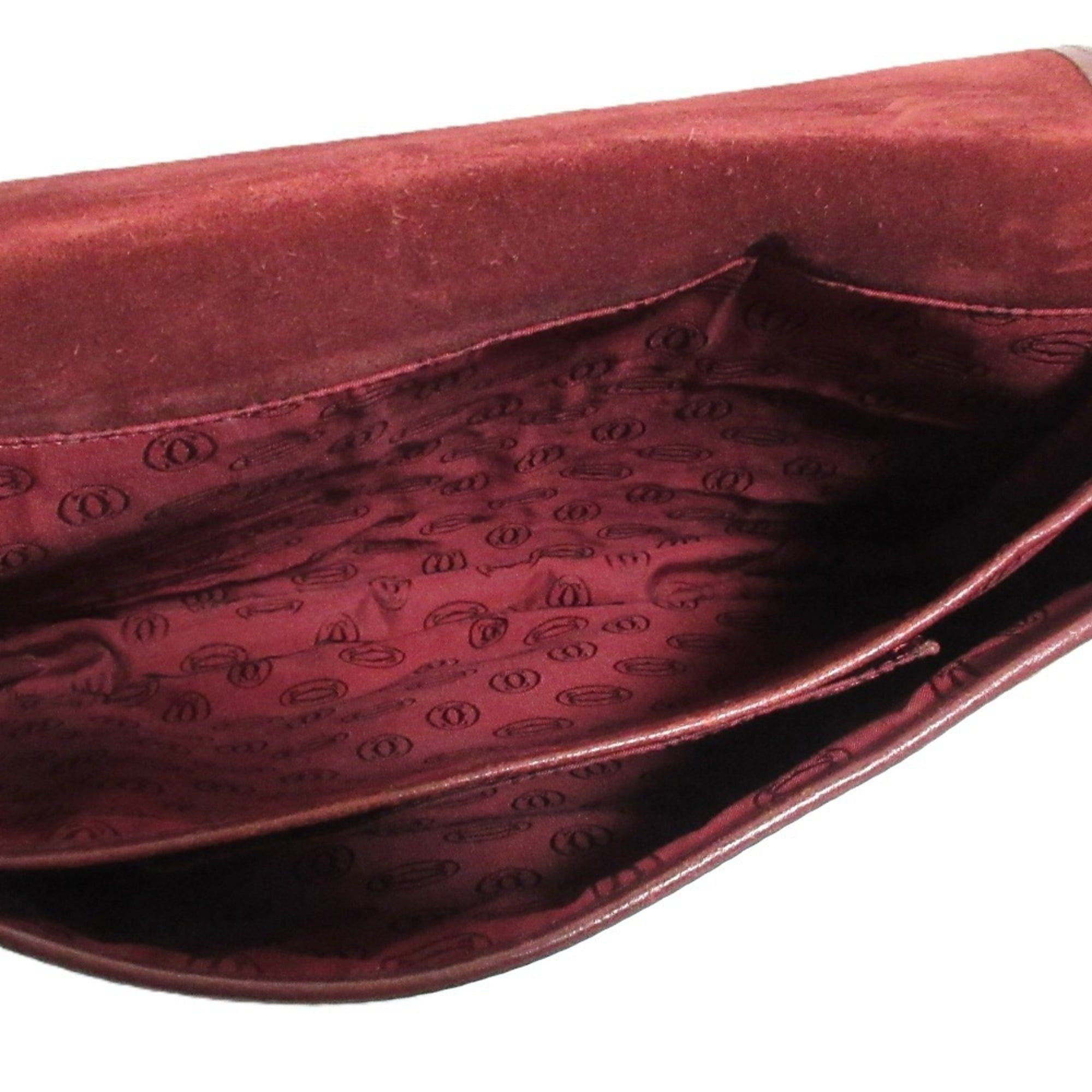 Cartier Cartier Must Line Leather Shoulder Bag, Bordeaux, Women's Size ONE SIZE - 7 Thumbnail