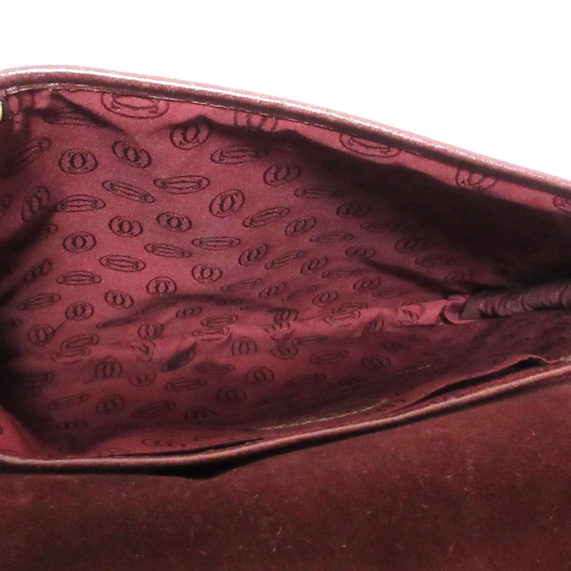 Cartier Cartier Must Line Leather Shoulder Bag, Bordeaux, Women's Size ONE SIZE - 9 Thumbnail