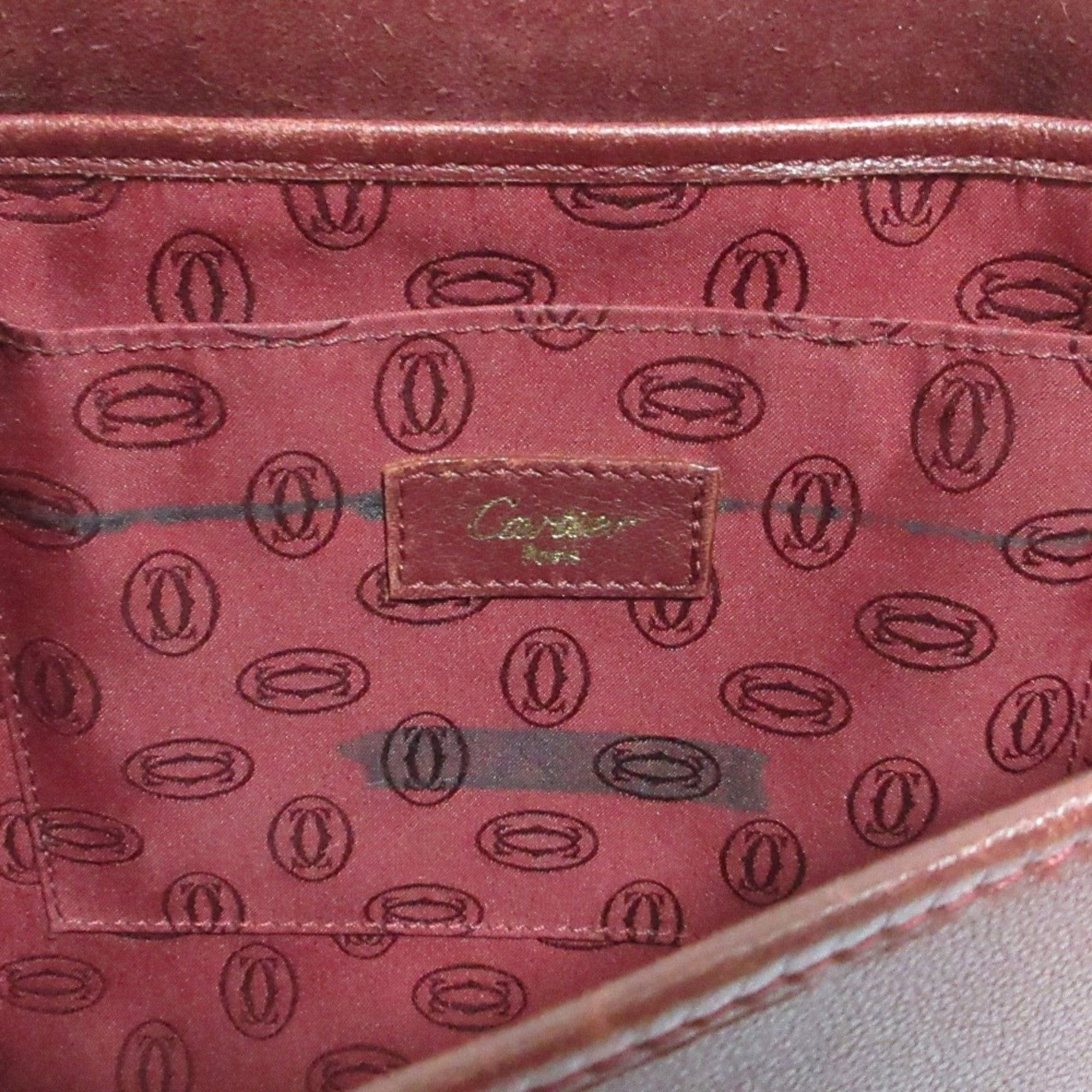 Cartier Cartier Must Line Leather Shoulder Bag, Bordeaux, Women's Size ONE SIZE - 10 Thumbnail