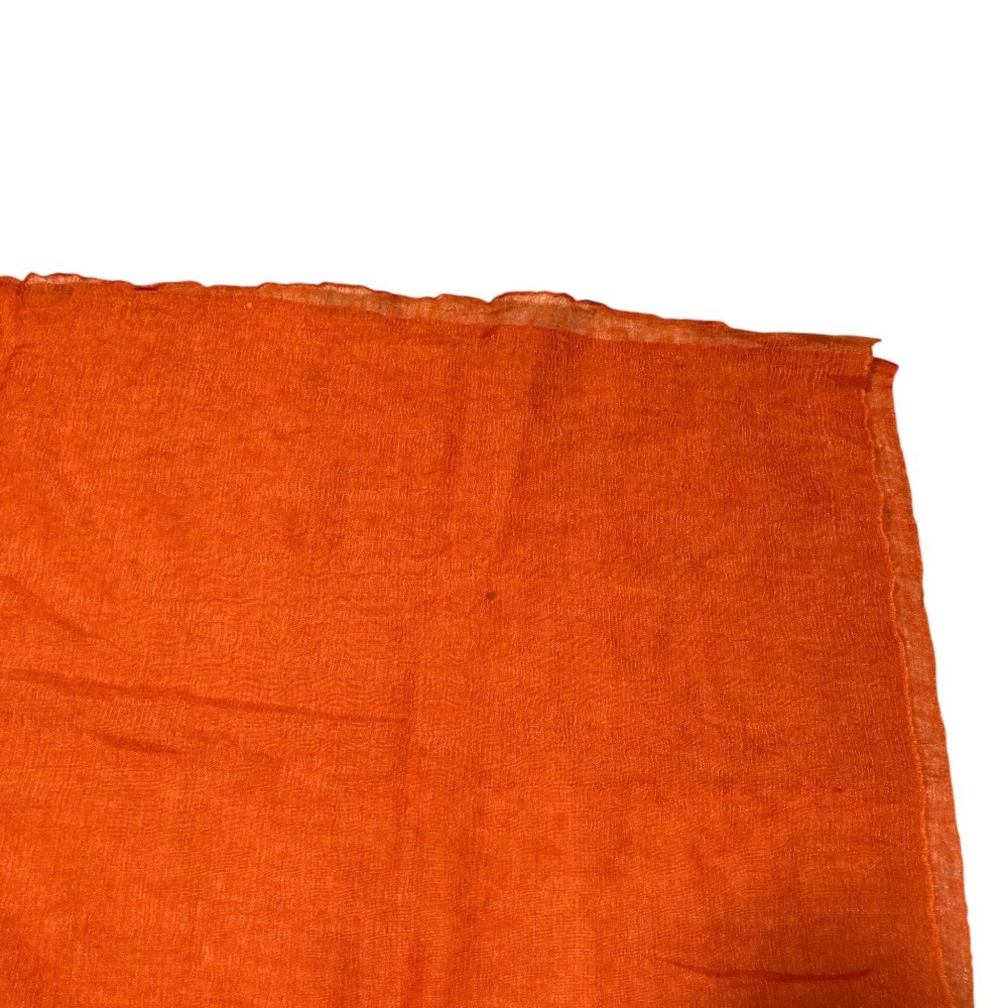 Hermes HERMES Cashmere Silk Sheer Stole Shawl Orange Women's Size ONE SIZE - 5 Thumbnail