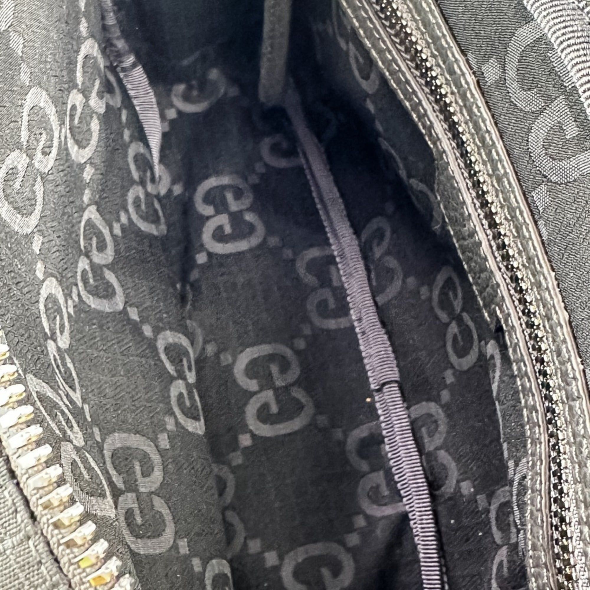 Gucci GUCCI ECONYLON GG Polyester Shoulder Bag, Medium, 767931 520981, Gray, Men's/Women's Size ONE SIZE - 10 Thumbnail
