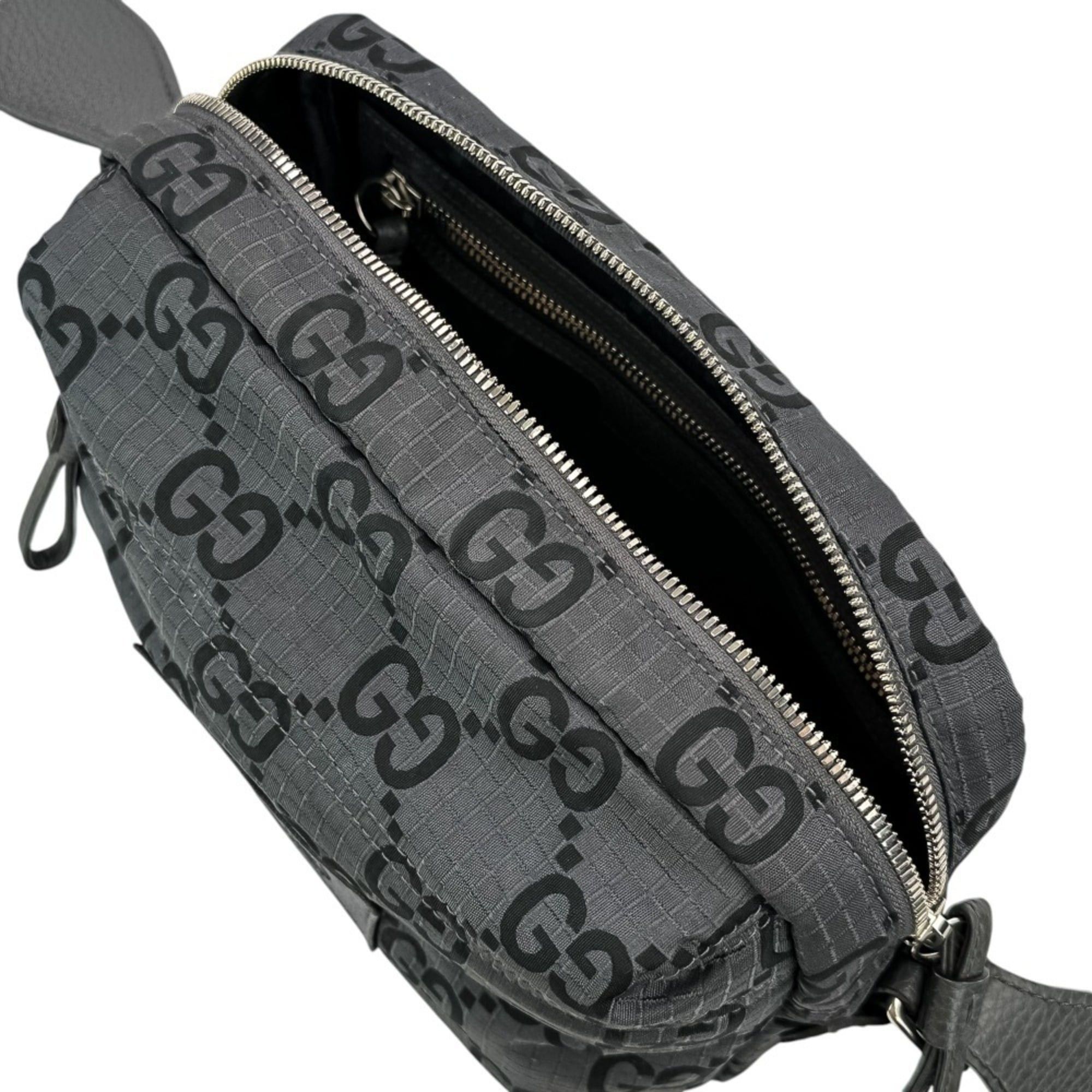 Gucci GUCCI ECONYLON GG Polyester Shoulder Bag, Medium, 767931 520981, Gray, Men's/Women's Size ONE SIZE - 9 Thumbnail