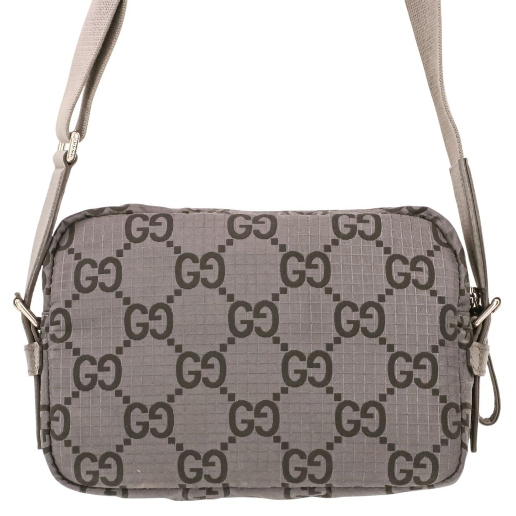 Gucci GUCCI ECONYLON GG Polyester Shoulder Bag, Medium, 767931 520981, Gray, Men's/Women's Size ONE SIZE - 4 Thumbnail