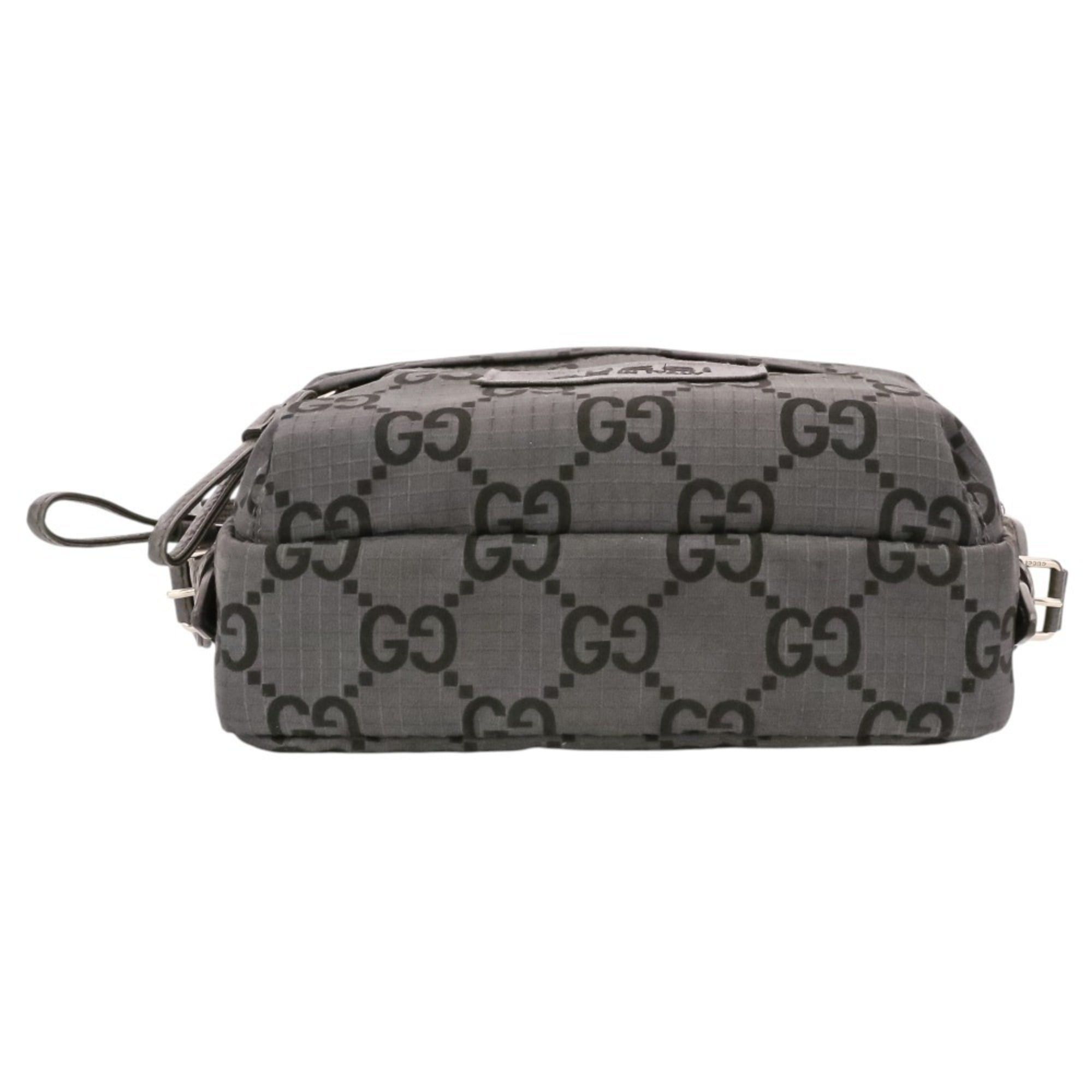 Gucci GUCCI ECONYLON GG Polyester Shoulder Bag, Medium, 767931 520981, Gray, Men's/Women's Size ONE SIZE - 7 Thumbnail