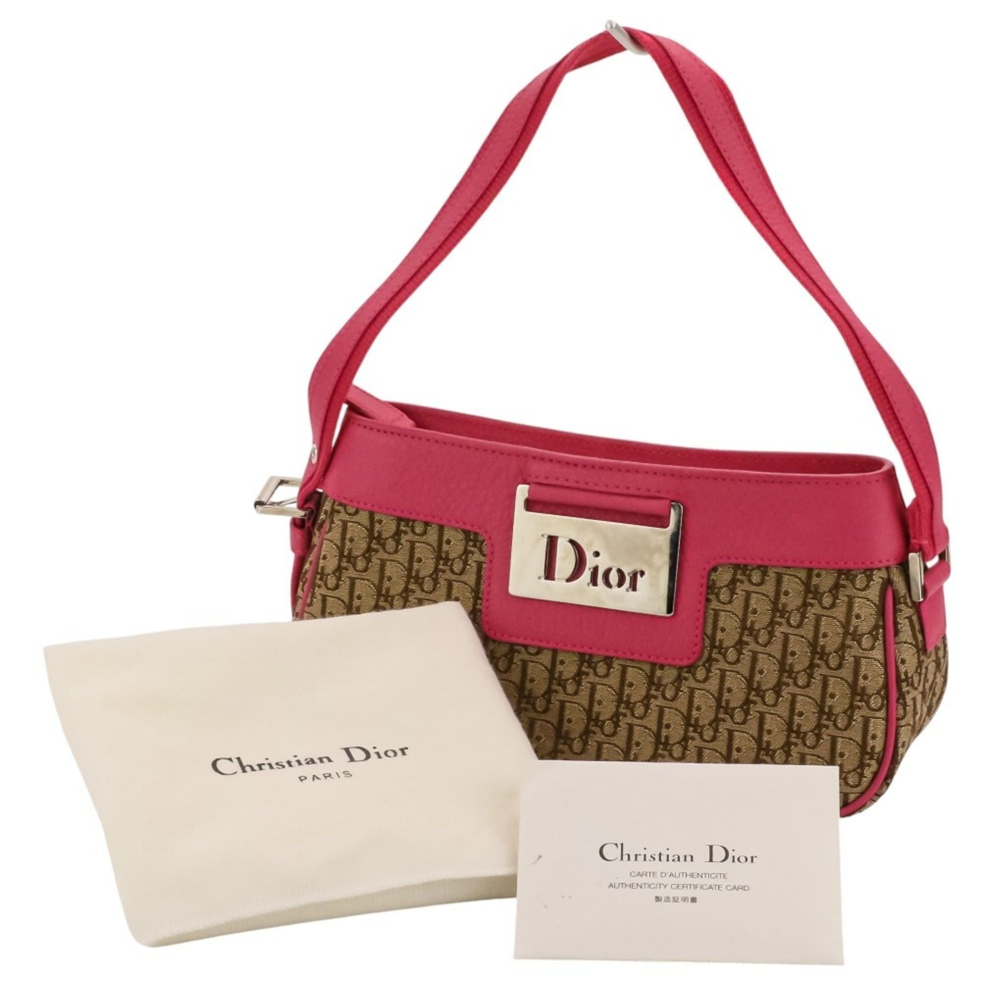 Dior Christian Dior Trotter Street Chic Handbag, Beige Pink, Women's Size ONE SIZE - 14 Thumbnail