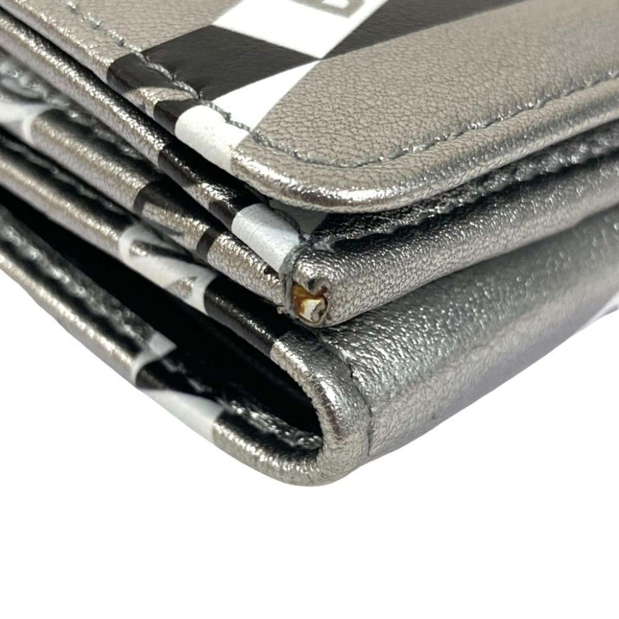 Balenciaga BALENCIAGA Everyday Compact Wallet, 551921, Silver, Women's Size ONE SIZE - 10 Thumbnail