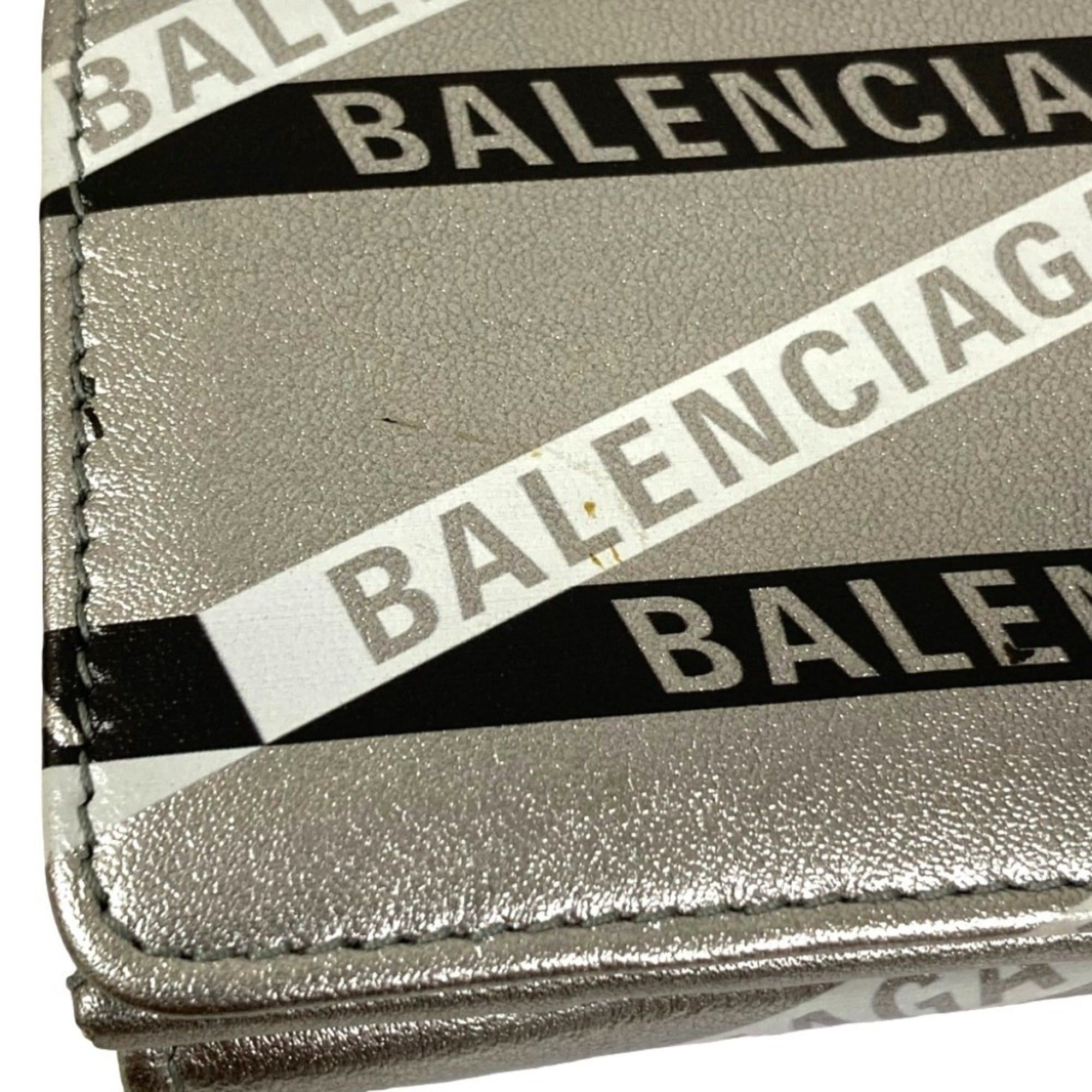 Balenciaga BALENCIAGA Everyday Compact Wallet, 551921, Silver, Women's Size ONE SIZE - 8 Thumbnail