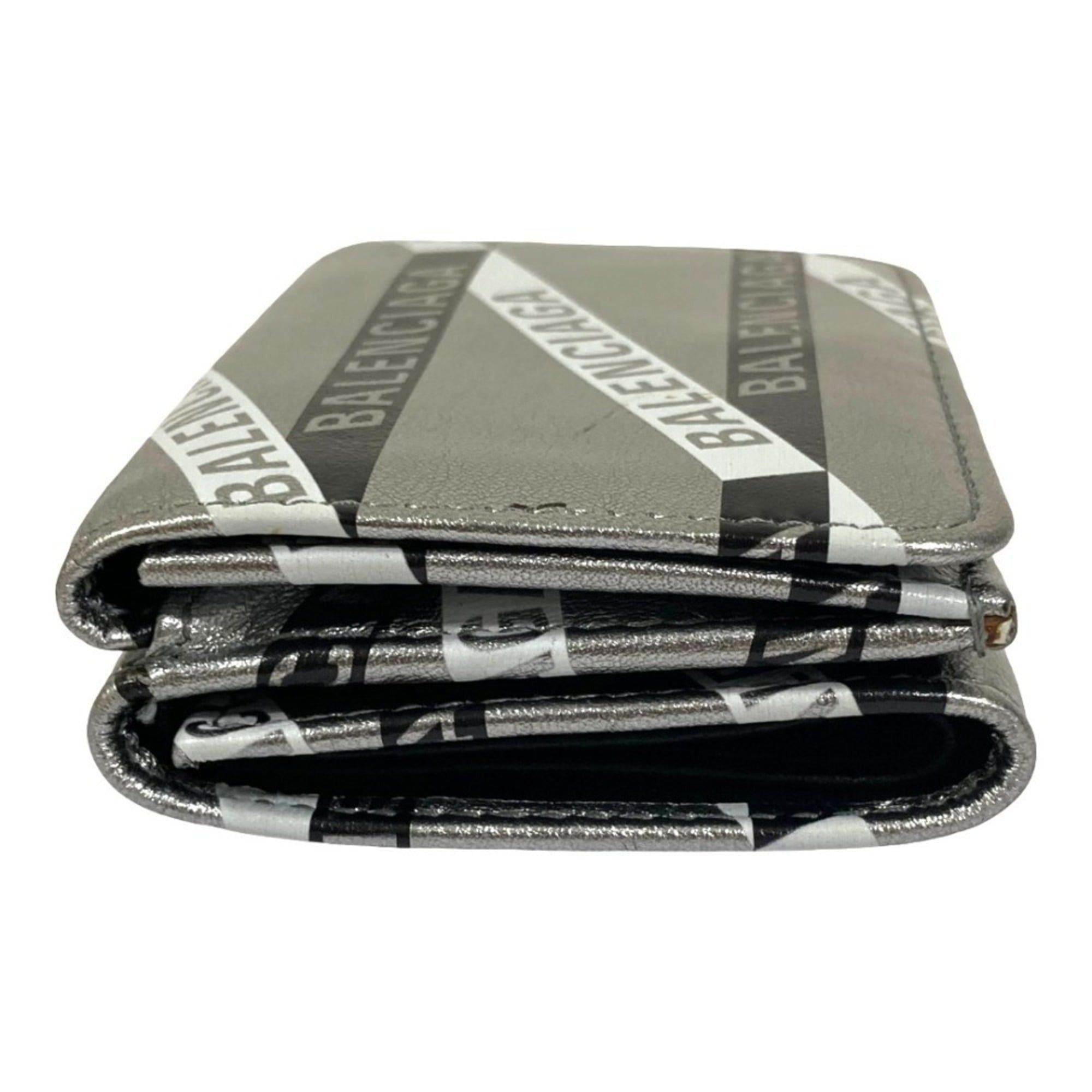 Balenciaga BALENCIAGA Everyday Compact Wallet, 551921, Silver, Women's Size ONE SIZE - 7 Thumbnail