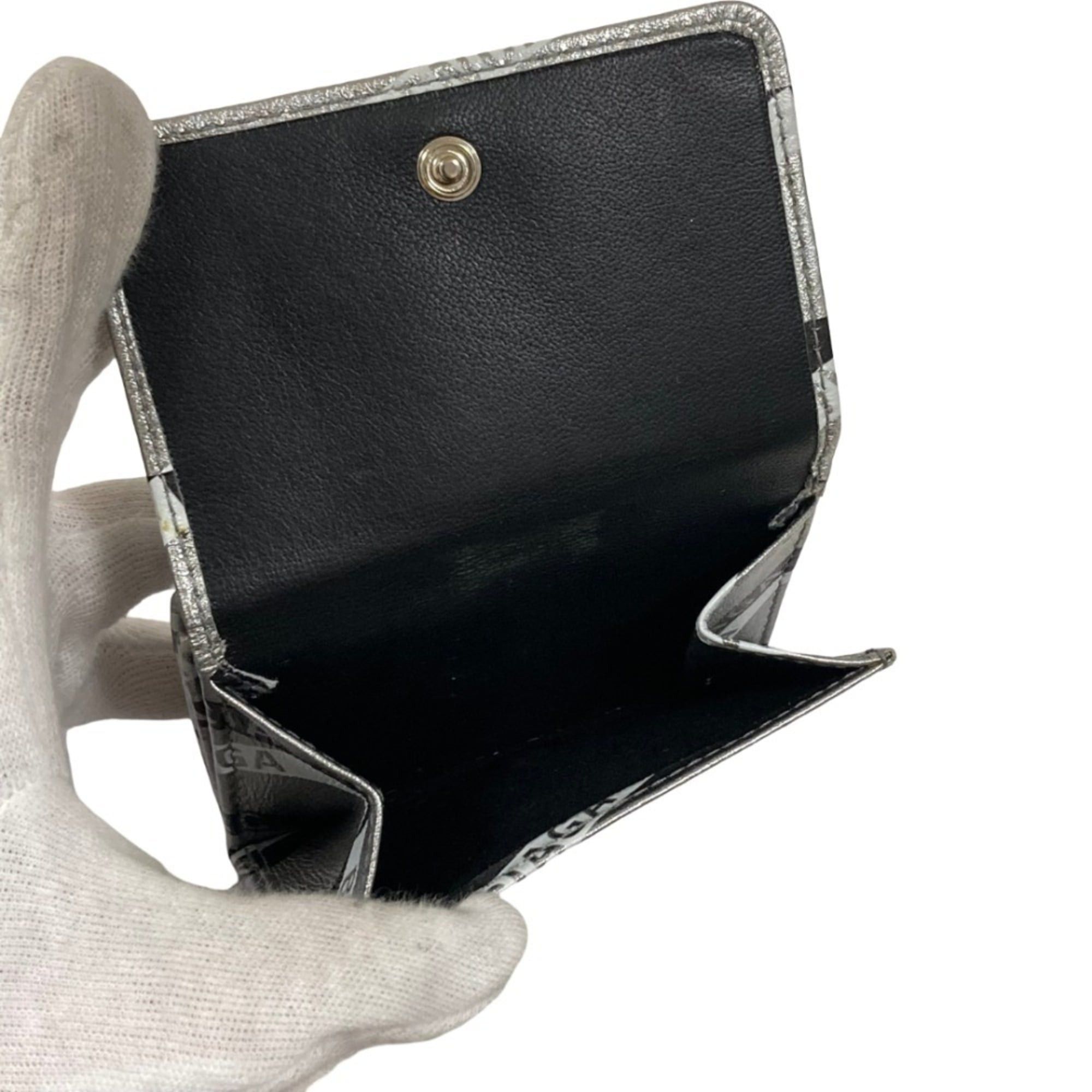 Balenciaga BALENCIAGA Everyday Compact Wallet, 551921, Silver, Women's Size ONE SIZE - 3 Thumbnail
