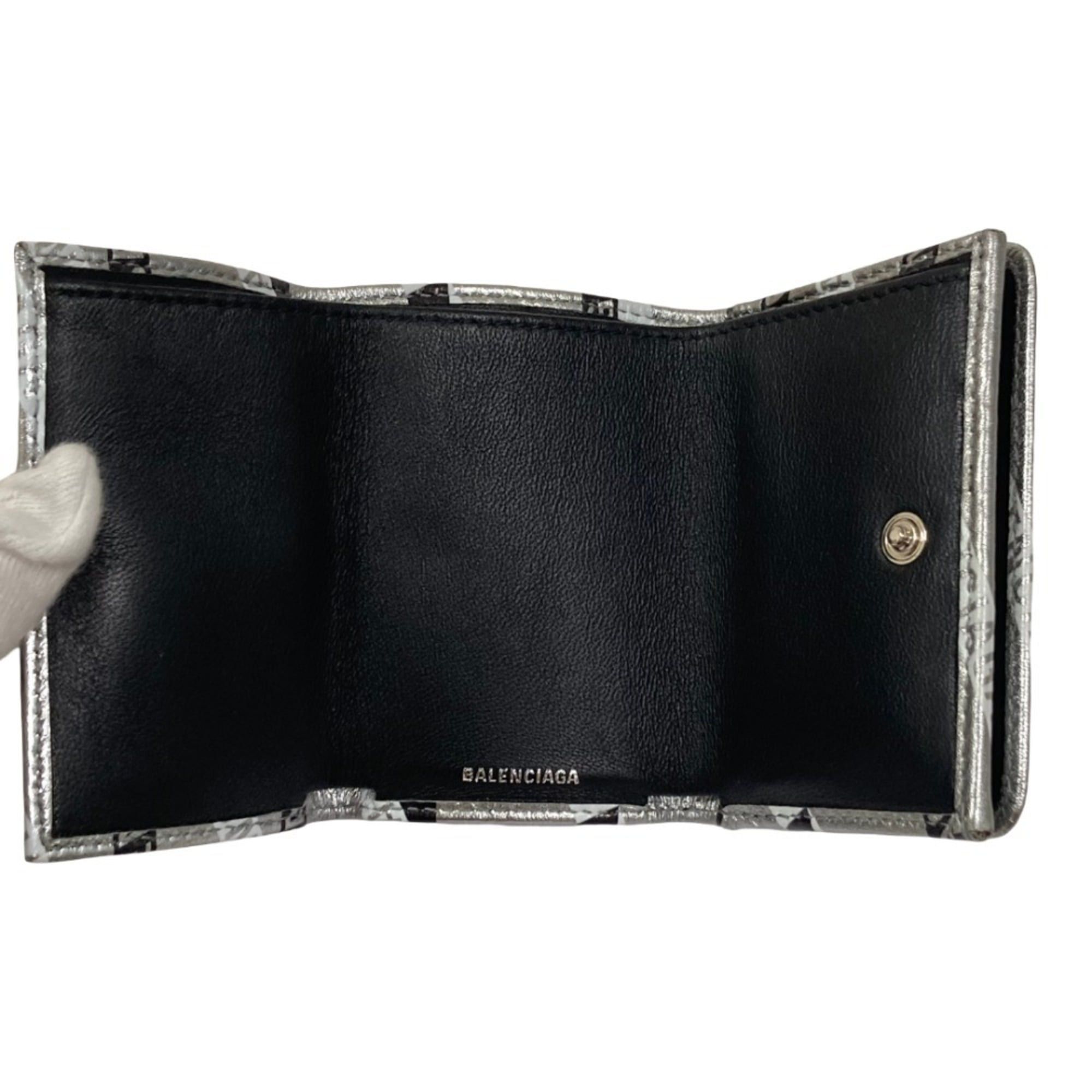 Balenciaga BALENCIAGA Everyday Compact Wallet, 551921, Silver, Women's Size ONE SIZE - 4 Thumbnail