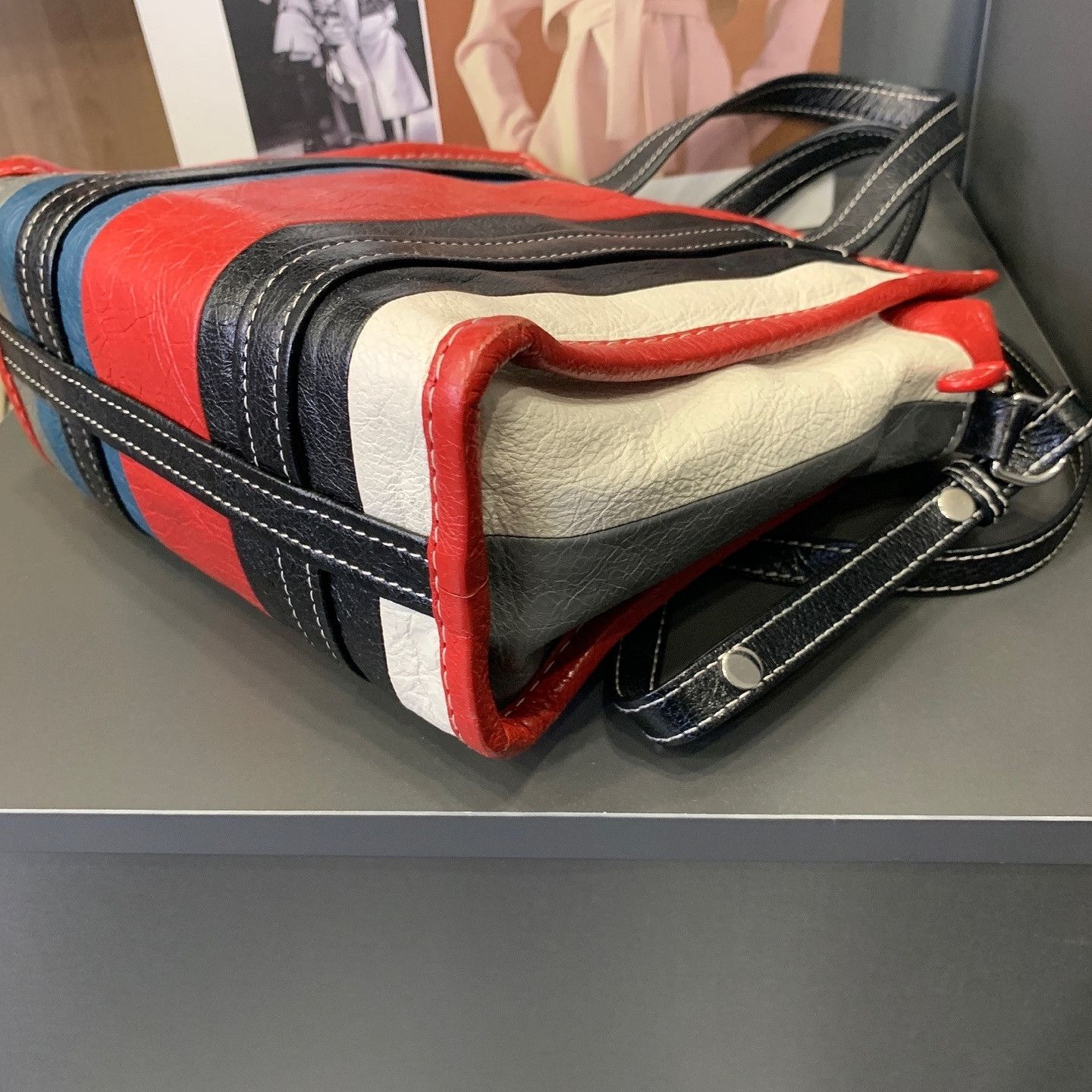 Balenciaga Balenciaga Bazar Multi-Color Striped Tote Bag One Size Size ONE SIZE - 6 Thumbnail