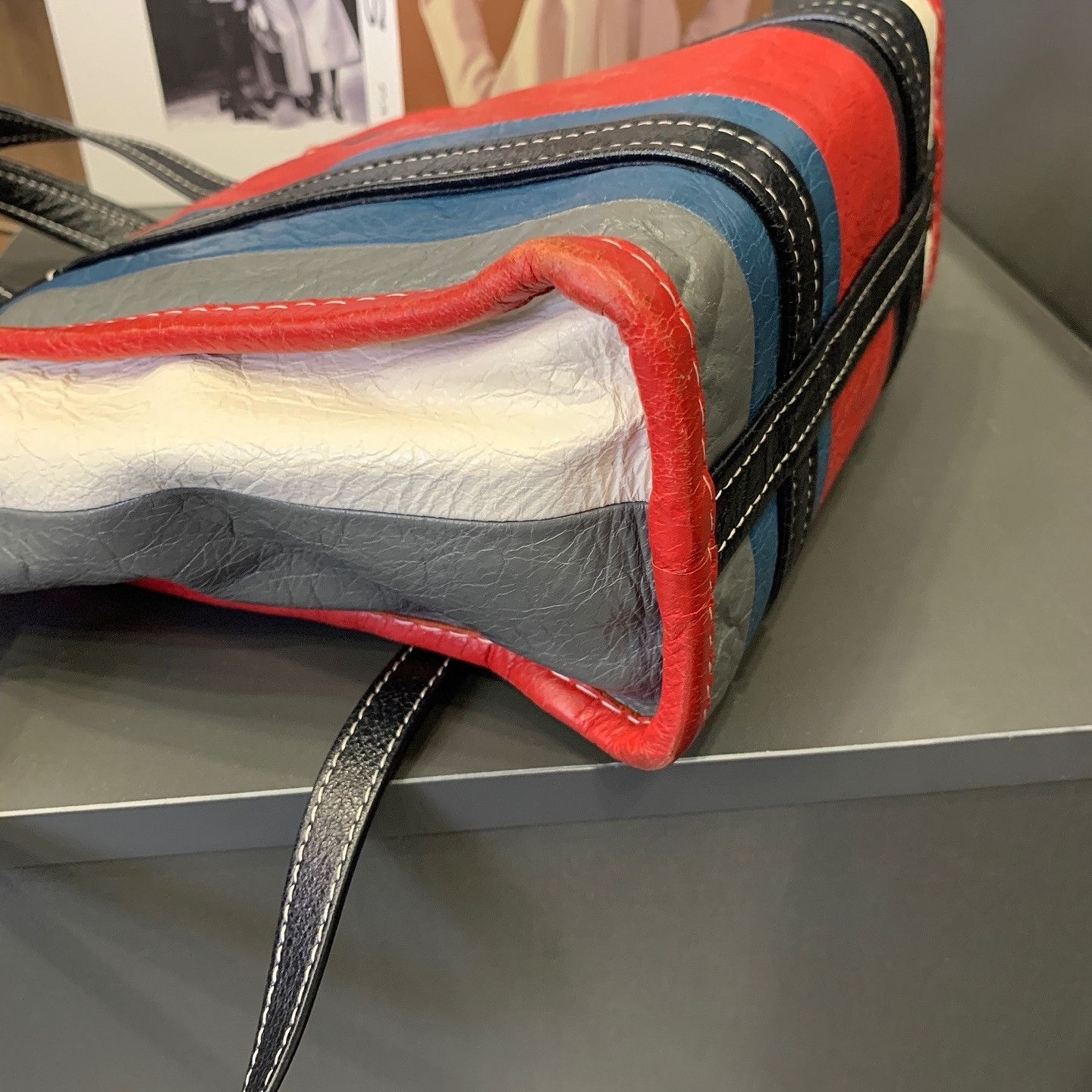 Balenciaga Balenciaga Bazar Multi-Color Striped Tote Bag One Size Size ONE SIZE - 7 Thumbnail