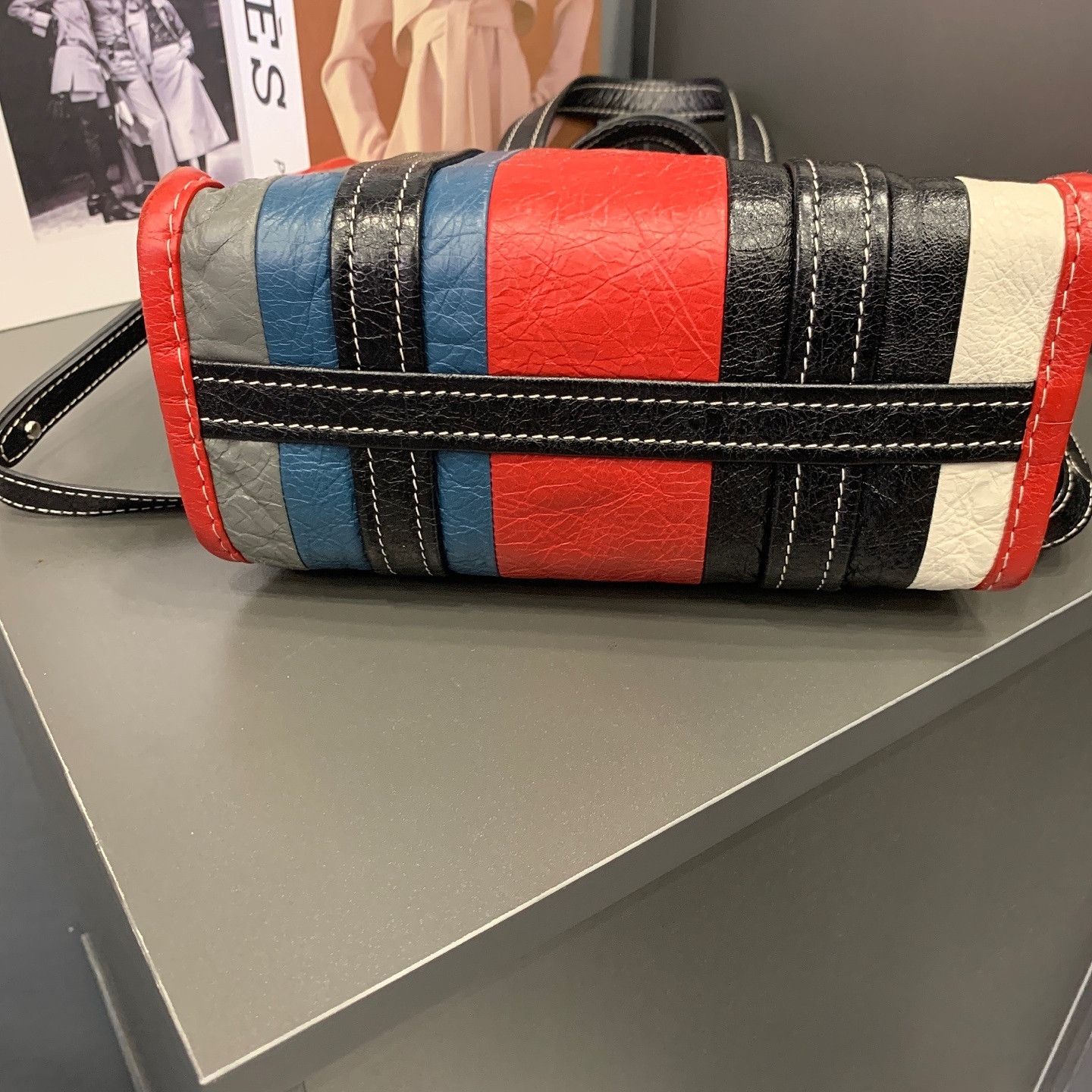 Balenciaga Balenciaga Bazar Multi-Color Striped Tote Bag One Size Size ONE SIZE - 4 Thumbnail