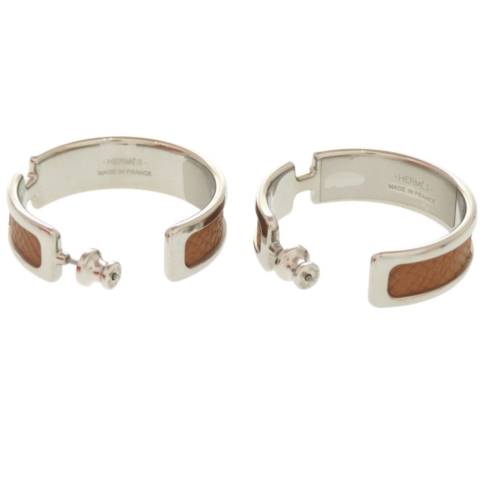 Hermes Hermes Olympe Veau Epsom Gold Silver Hardware Earrings Accessory 0399 HERMES Size ONE SIZE - 3 Thumbnail