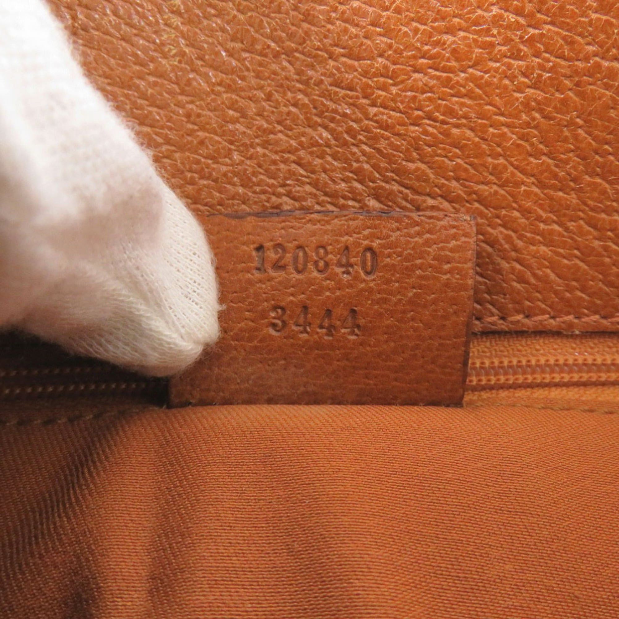 Gucci Gucci 120840 GG Canvas Leather Beige Tote Bag 0437GUCCI Size ONE SIZE - 9 Thumbnail