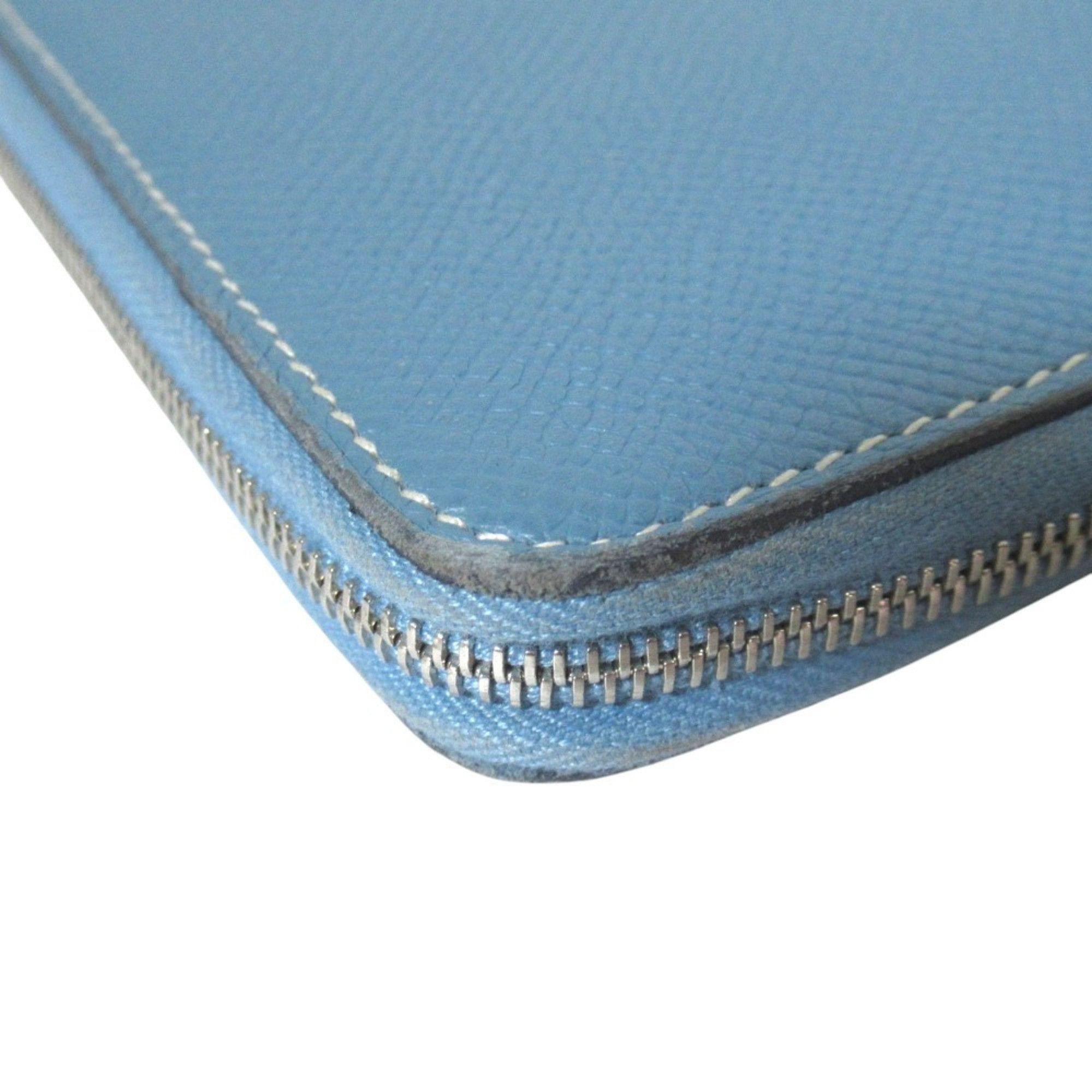 Hermes Hermes Veau Epsom Agenda Zip Round Zipper Notebook Cover □L Stamp Blue Jean Men's Women's Size ONE SIZE - 6 Thumbnail
