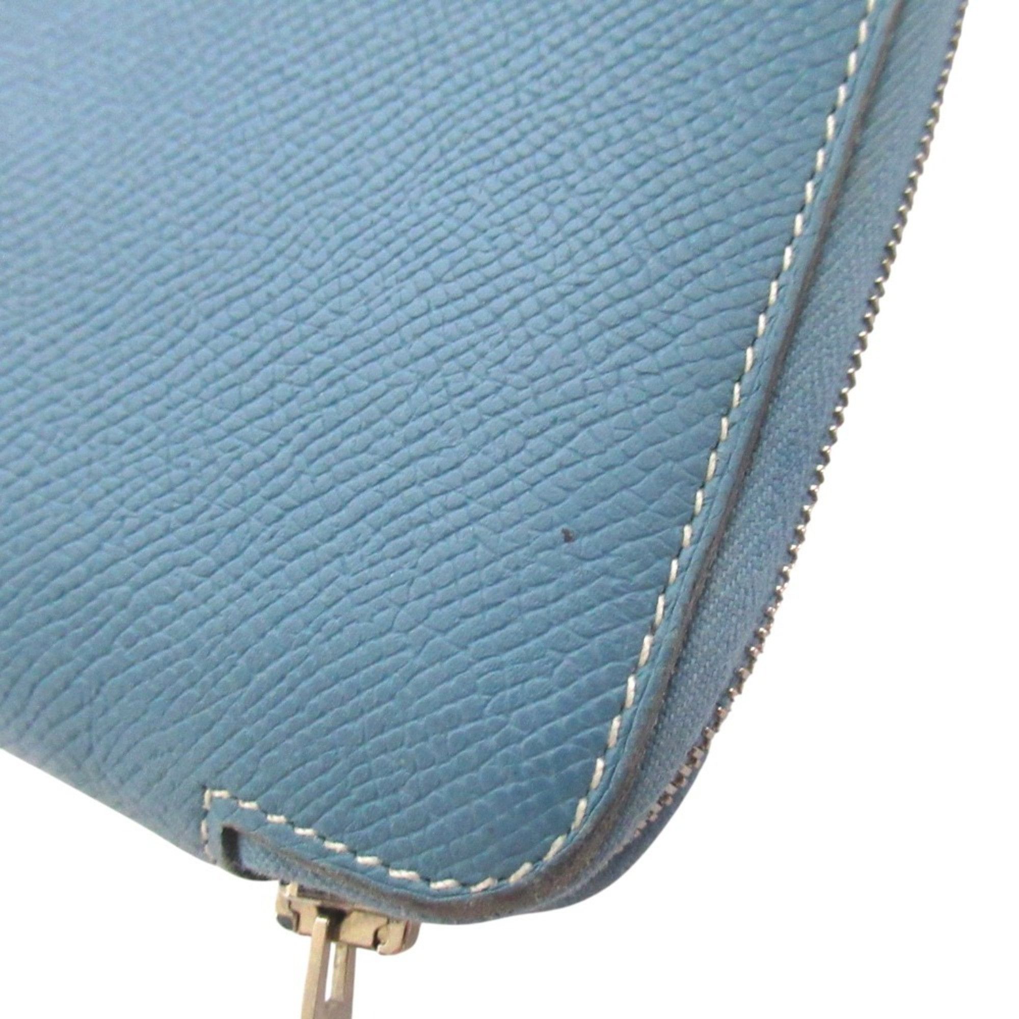 Hermes Hermes Veau Epsom Agenda Zip Round Zipper Notebook Cover □L Stamp Blue Jean Men's Women's Size ONE SIZE - 4 Thumbnail