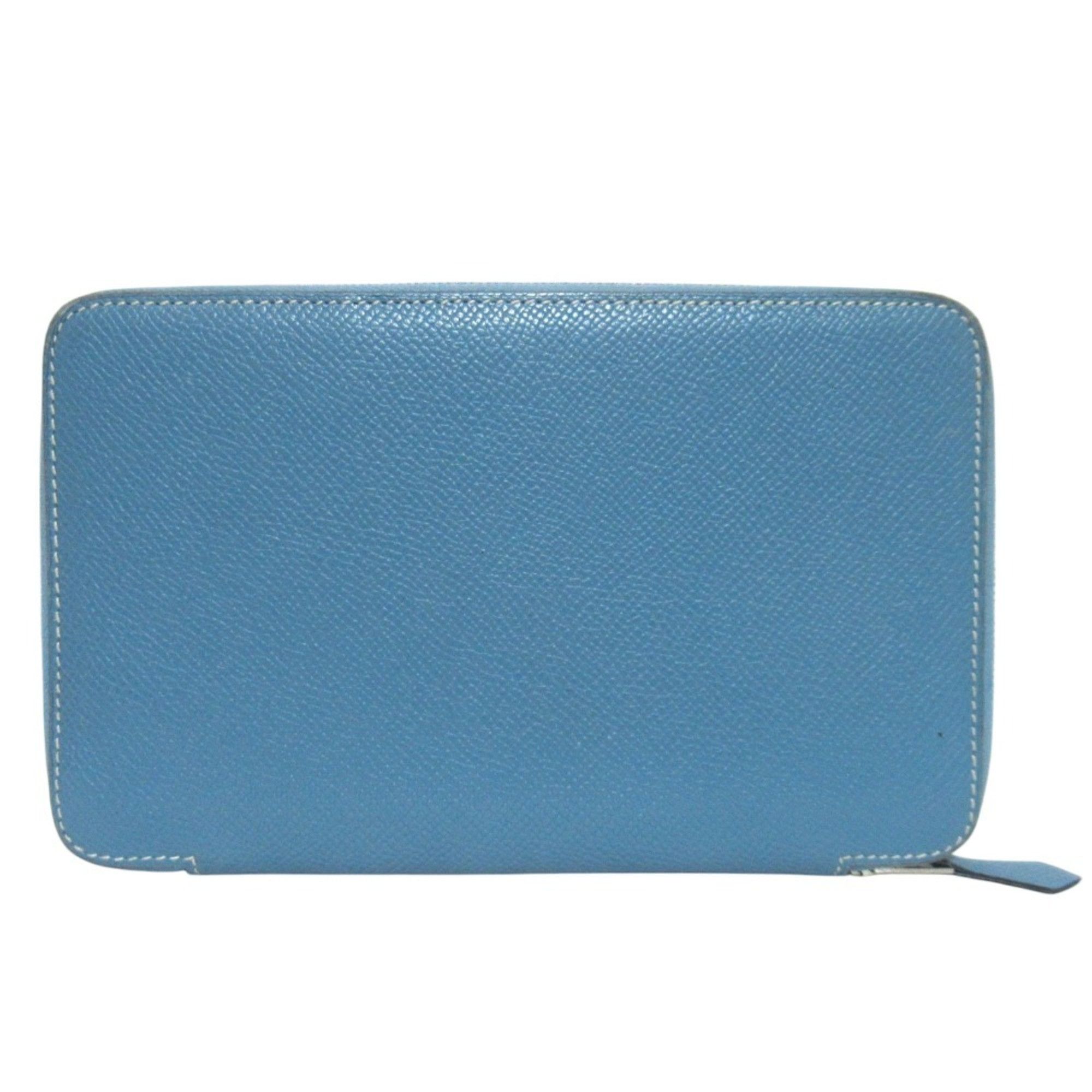 Hermes Hermes Veau Epsom Agenda Zip Round Zipper Notebook Cover □L Stamp Blue Jean Men's Women's Size ONE SIZE - 3 Thumbnail