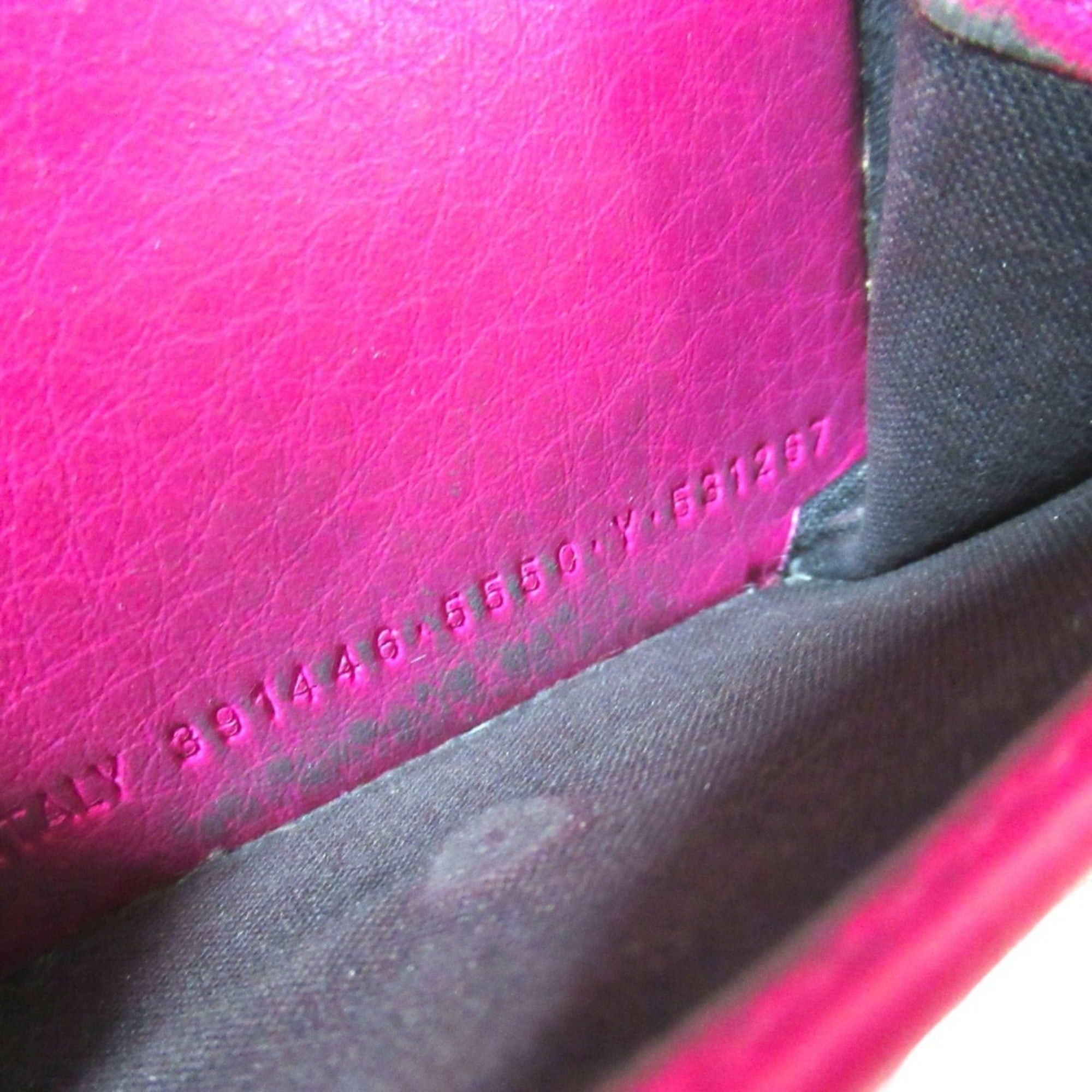 Balenciaga BALENCIAGA Paper Mini Wallet Compact Tri-fold 391446 Pink Men's Women's Size ONE SIZE - 7 Thumbnail