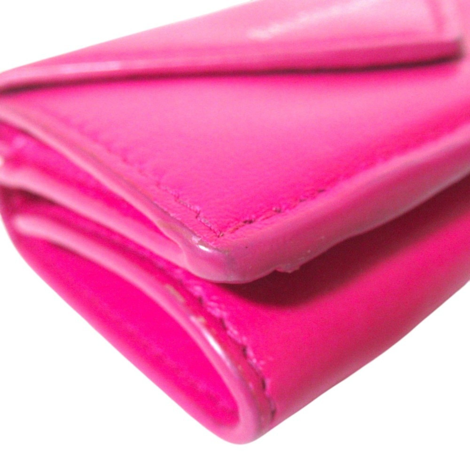 Balenciaga BALENCIAGA Paper Mini Wallet Compact Tri-fold 391446 Pink Men's Women's Size ONE SIZE - 4 Thumbnail