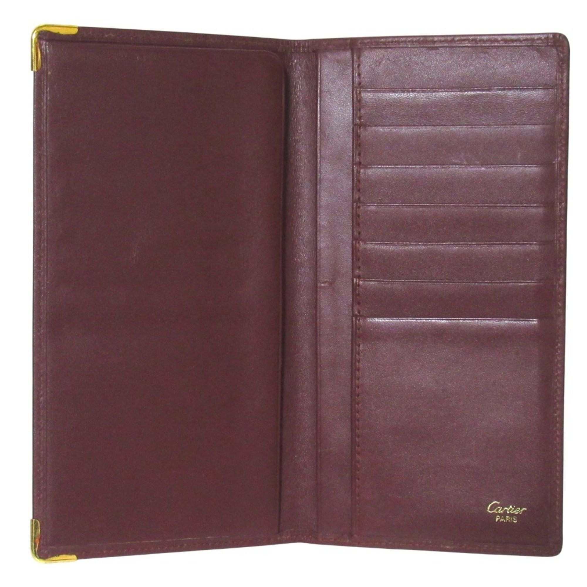 Cartier Cartier Must Line Bi-fold Long Wallet, Bordeaux, Men's/Women's Size ONE SIZE - 4 Thumbnail