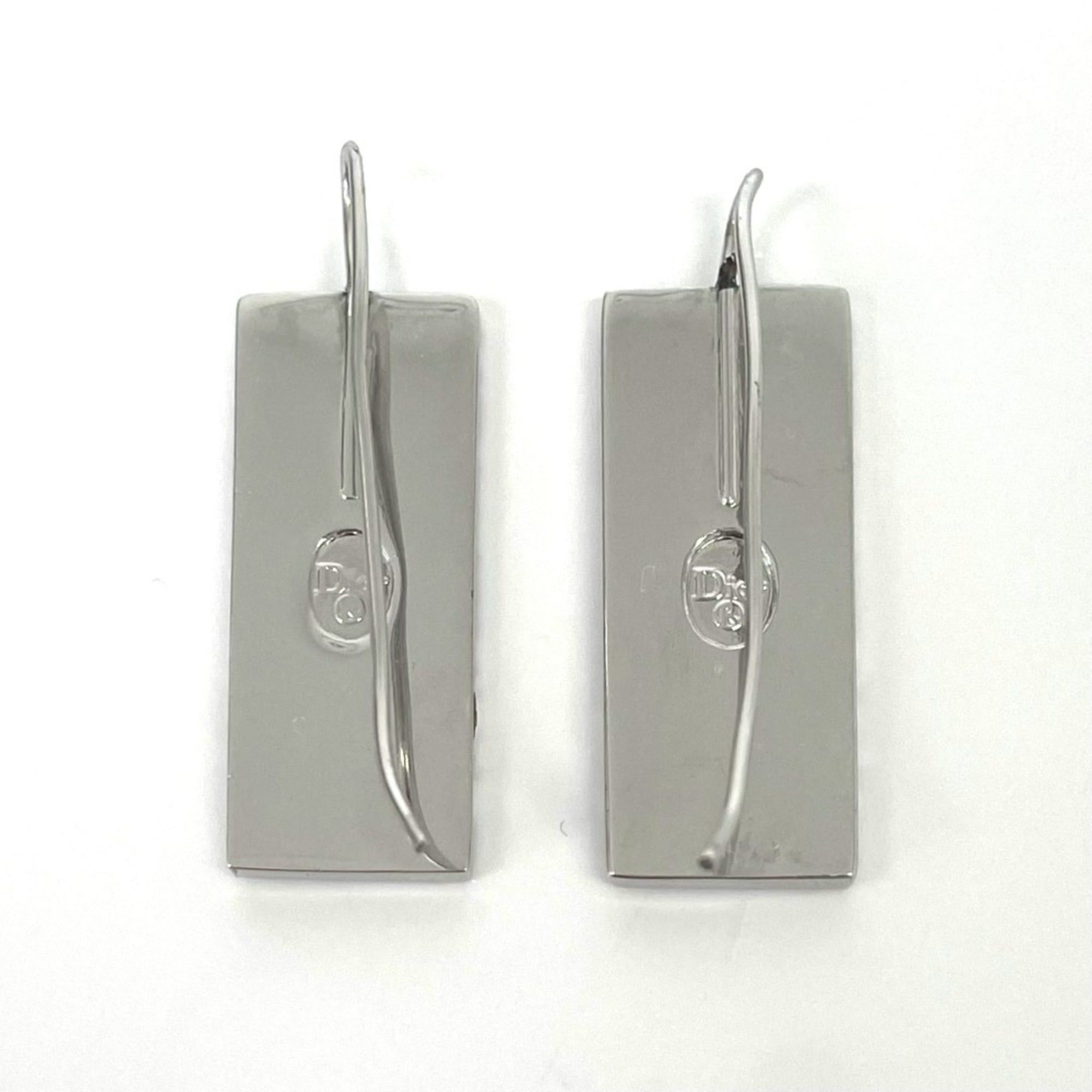 Dior Christian Dior Trotter Numbering Plate Hook Earrings, Silver x Pink, Women's Size ONE SIZE - 2 Thumbnail