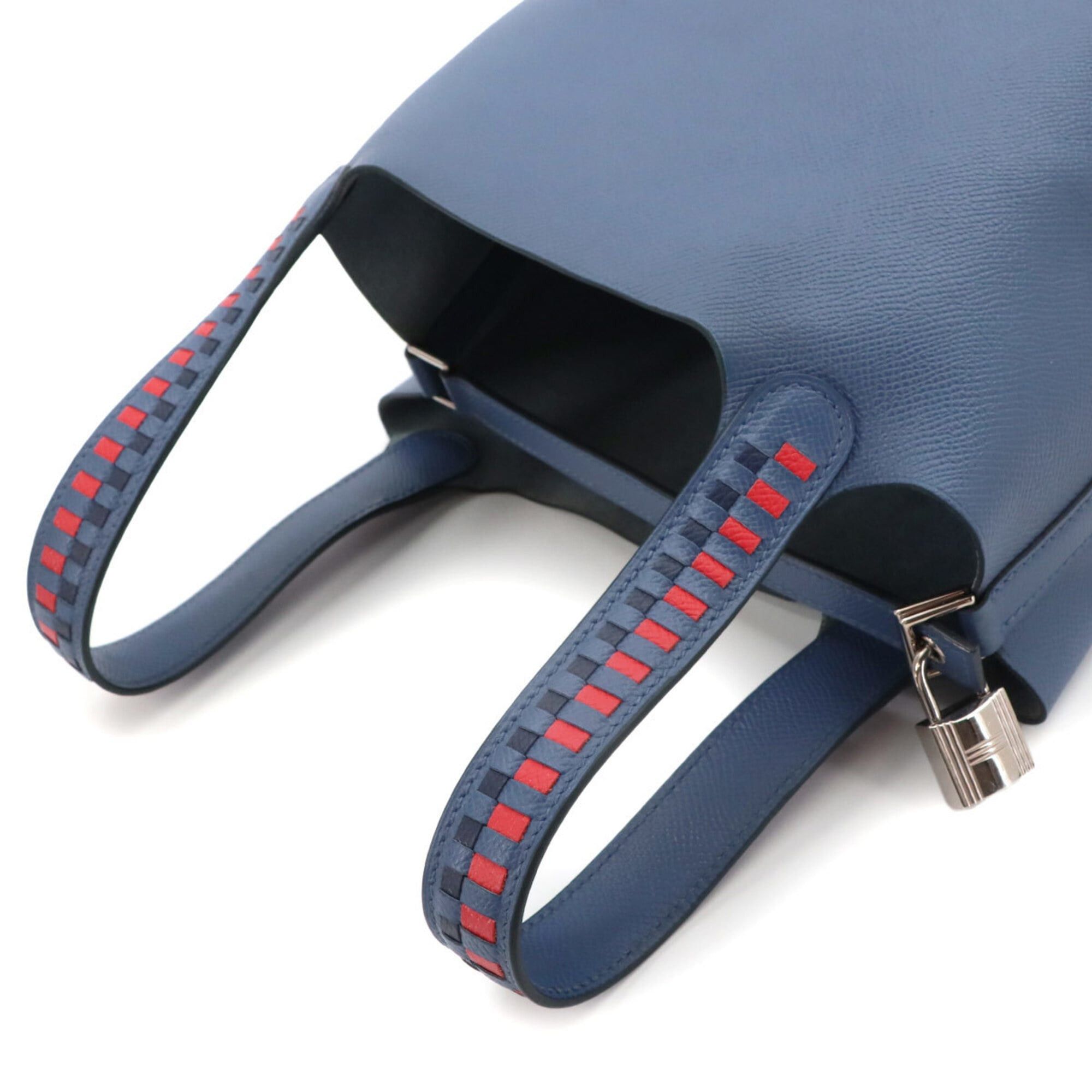 Hermes Hermes Picotin Lock PM Tressage Handbag, Epsom Leather, Blue Brighton, Capucines, Saphir, C Stamp, Silver Hardware. Size ONE SIZE - 5 Thumbnail