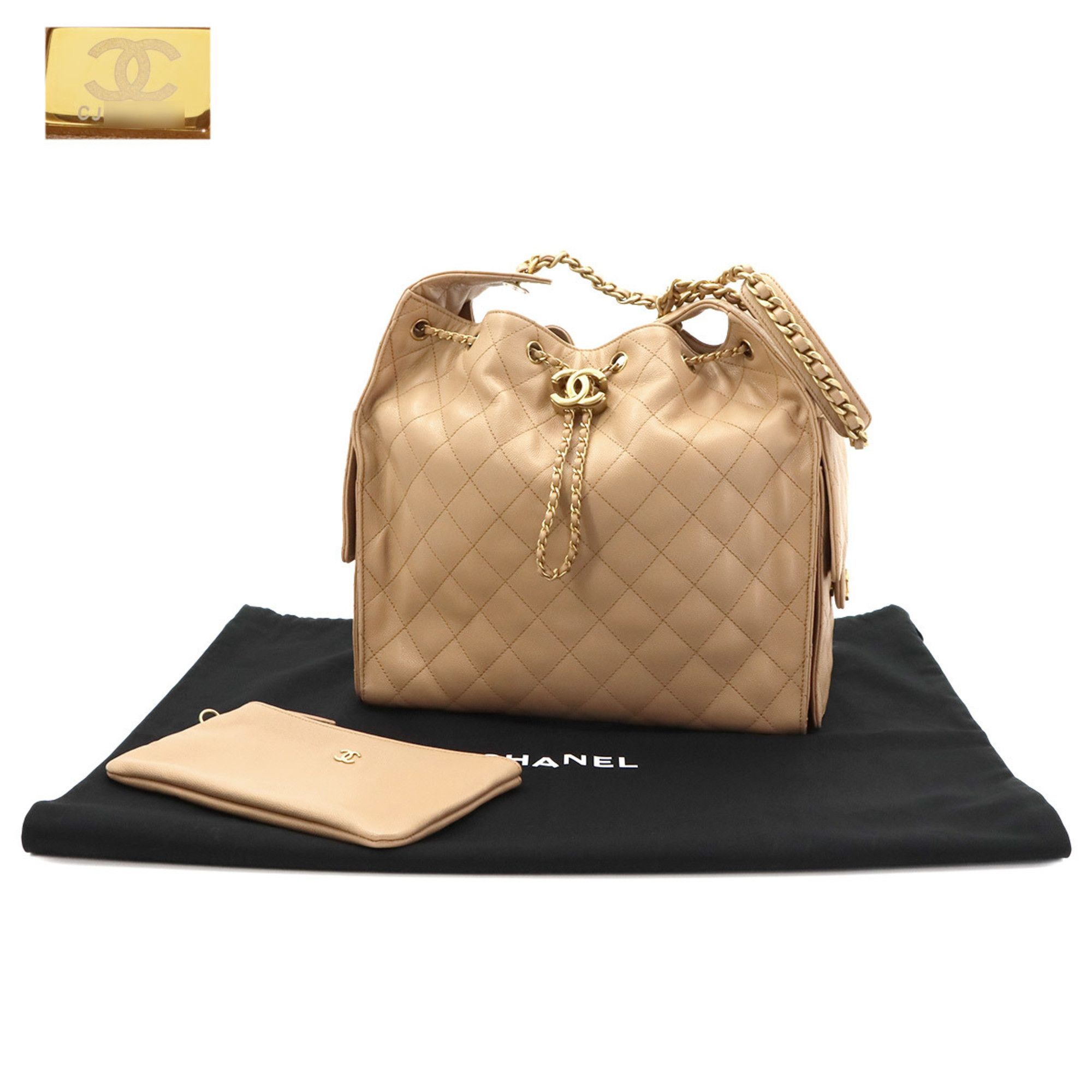 Chanel Chanel 25 Small Shoulder Handbag, Caviar Leather, Beige, AS5293, Gold Hardware. Size ONE SIZE - 2 Thumbnail