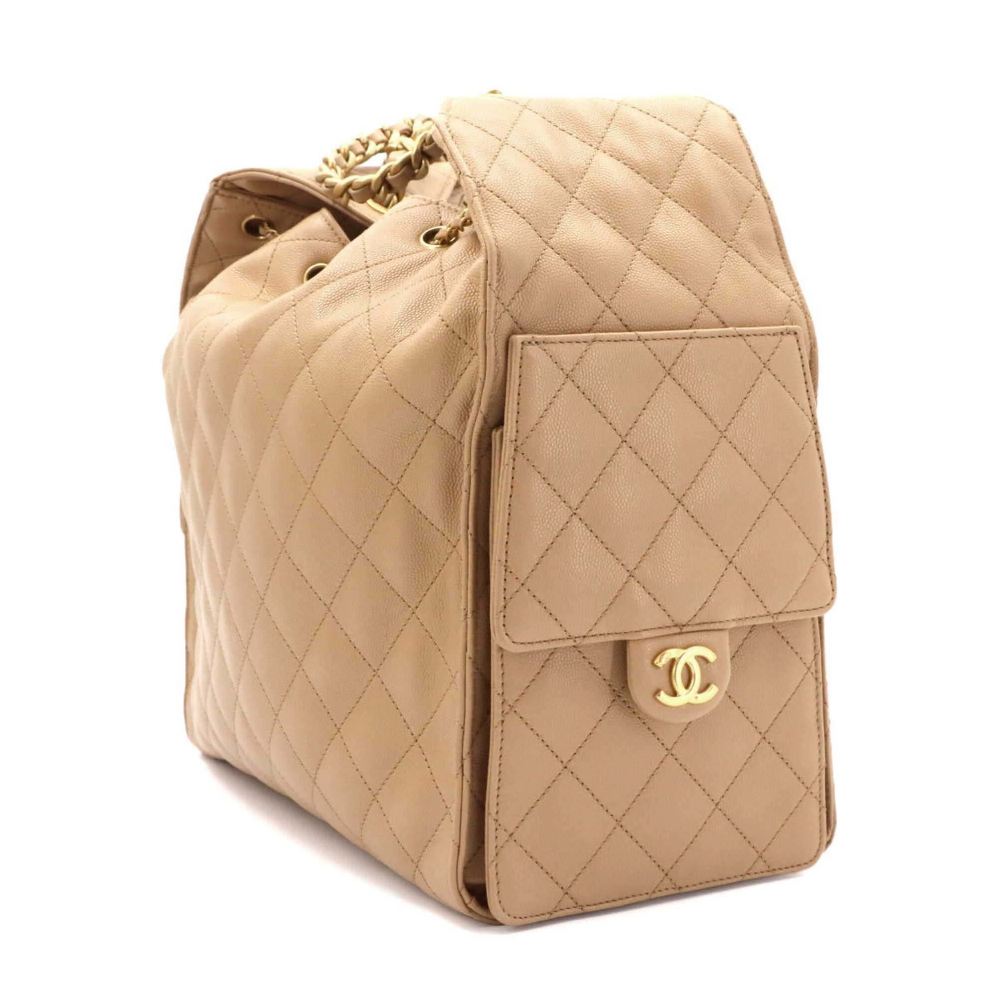 Chanel Chanel 25 Small Shoulder Handbag, Caviar Leather, Beige, AS5293, Gold Hardware. Size ONE SIZE - 4 Thumbnail