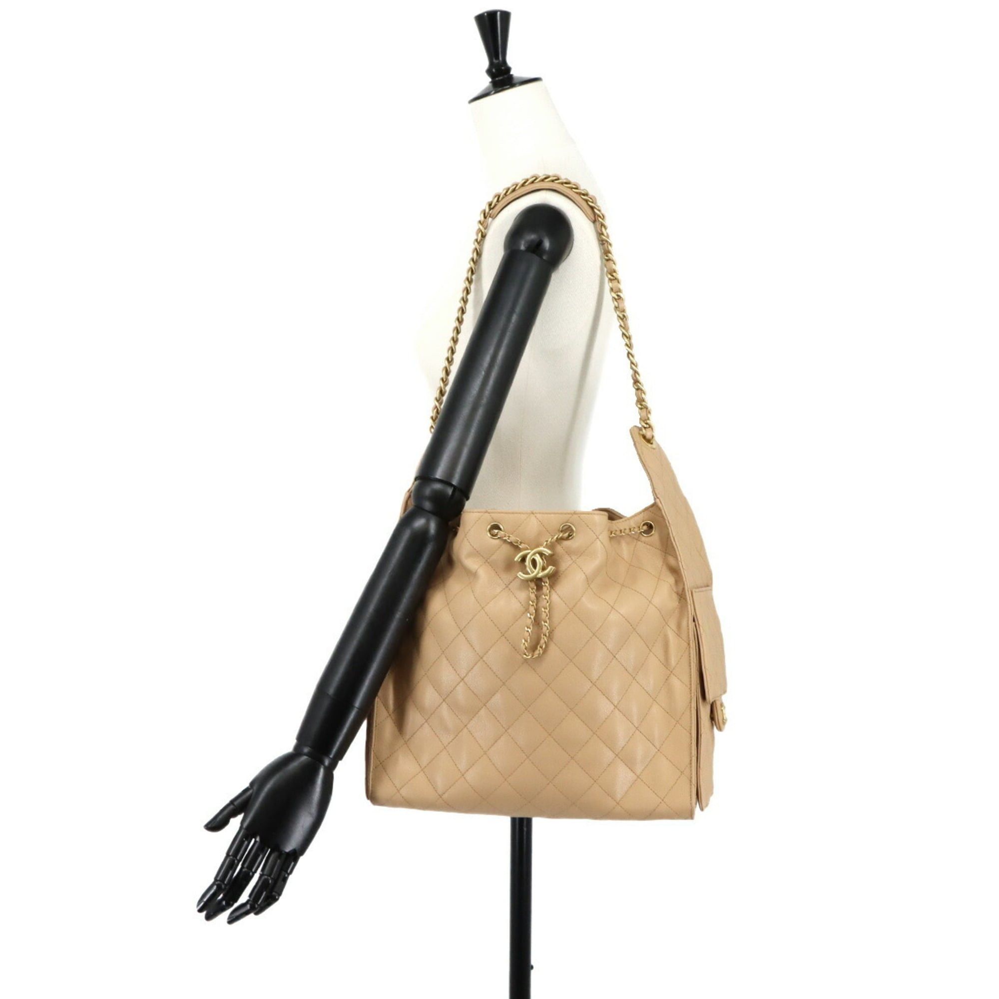 Chanel Chanel 25 Small Shoulder Handbag, Caviar Leather, Beige, AS5293, Gold Hardware. Size ONE SIZE - 10 Thumbnail