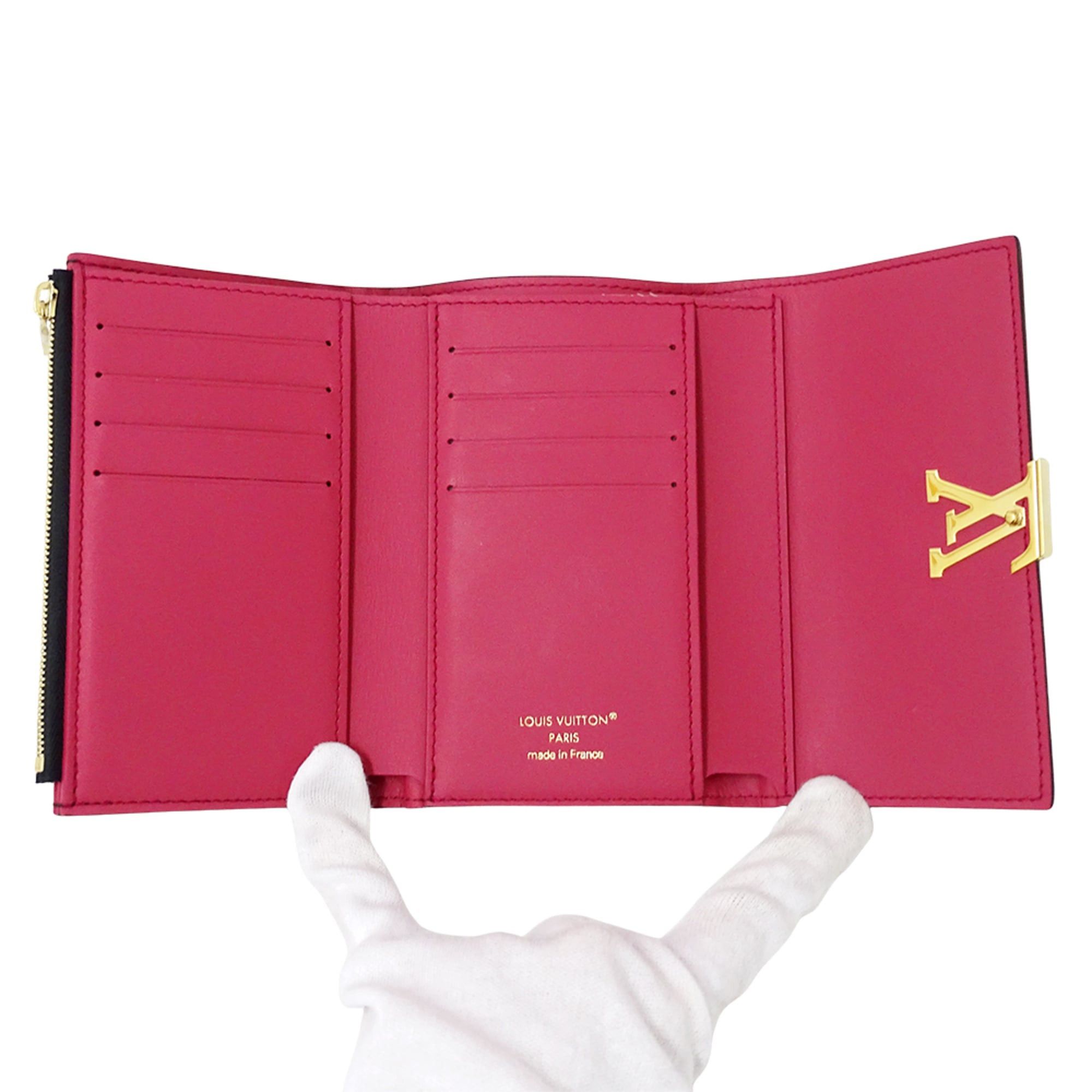Louis Vuitton Louis Vuitton Women's Wallet, Brand Name, Bi-fold Portefeuille Capucines Compact, Taurillon Leather, Noir Hot Pink, M62157 Black Size ONE SIZE - 4 Thumbnail