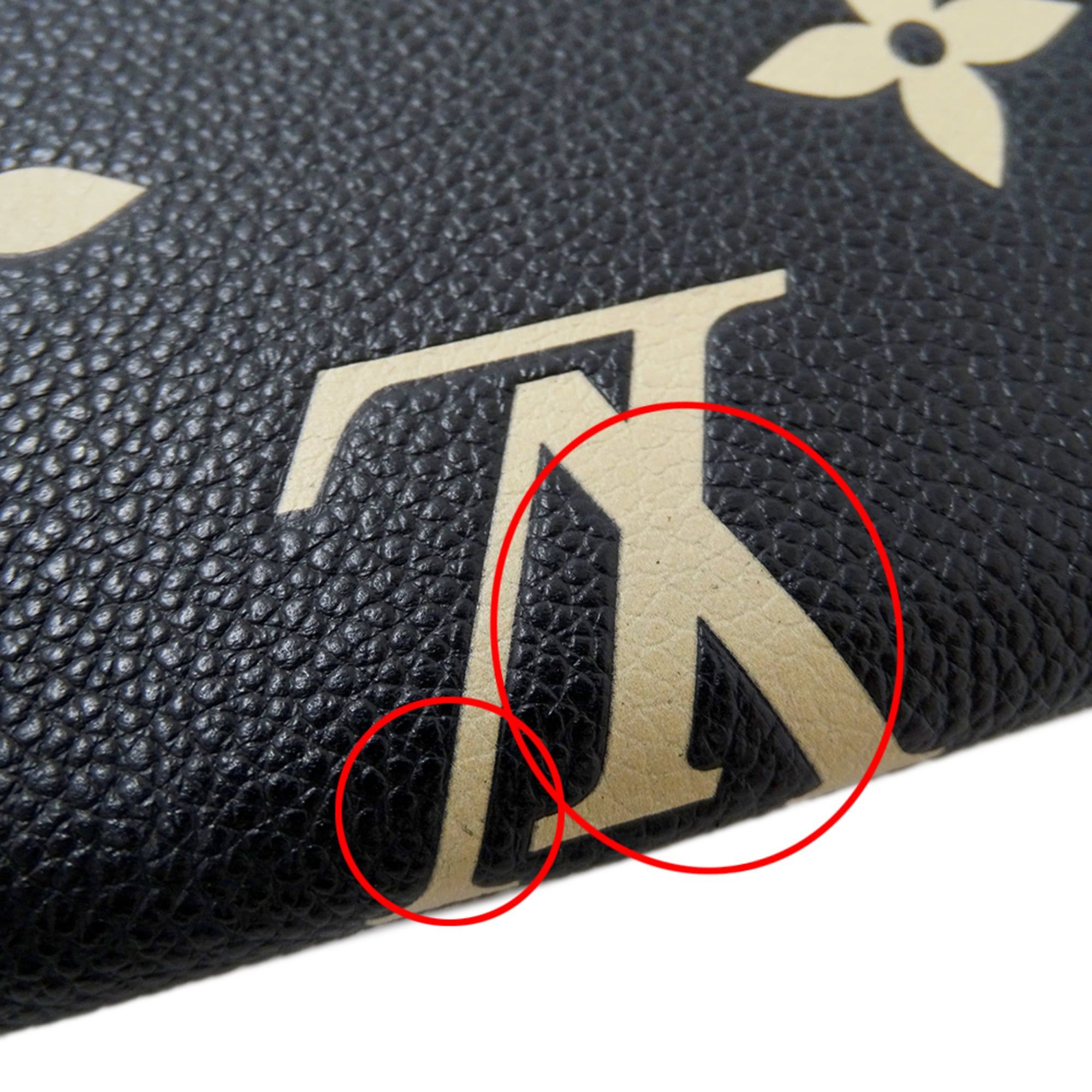 Louis Vuitton Louis Vuitton Bicolor Monogram Empreinte Women's Long Wallet Portefeuille Sarah Noir Beige M80496 Black Size ONE SIZE - 11 Thumbnail