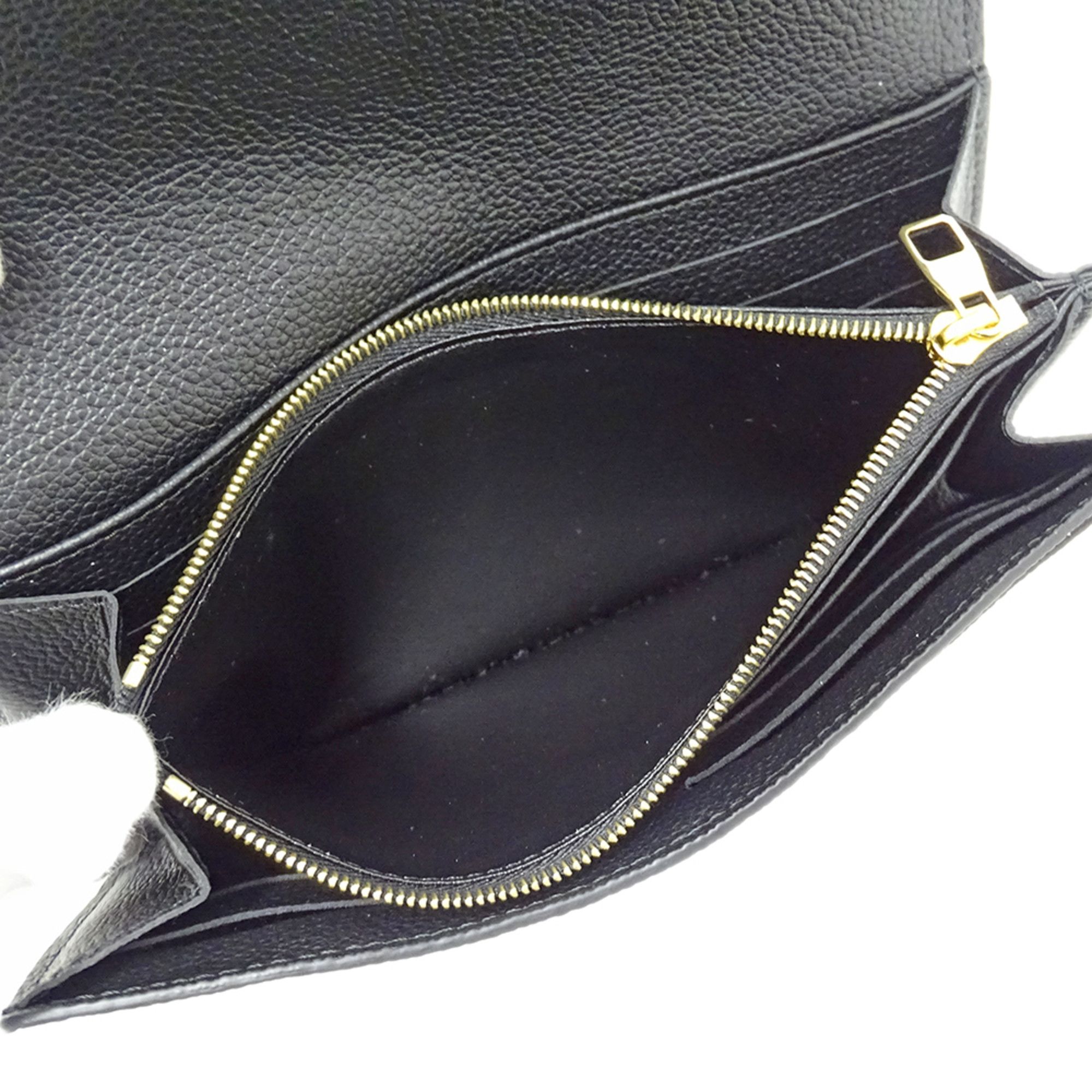Louis Vuitton Louis Vuitton Bicolor Monogram Empreinte Women's Long Wallet Portefeuille Sarah Noir Beige M80496 Black Size ONE SIZE - 7 Thumbnail