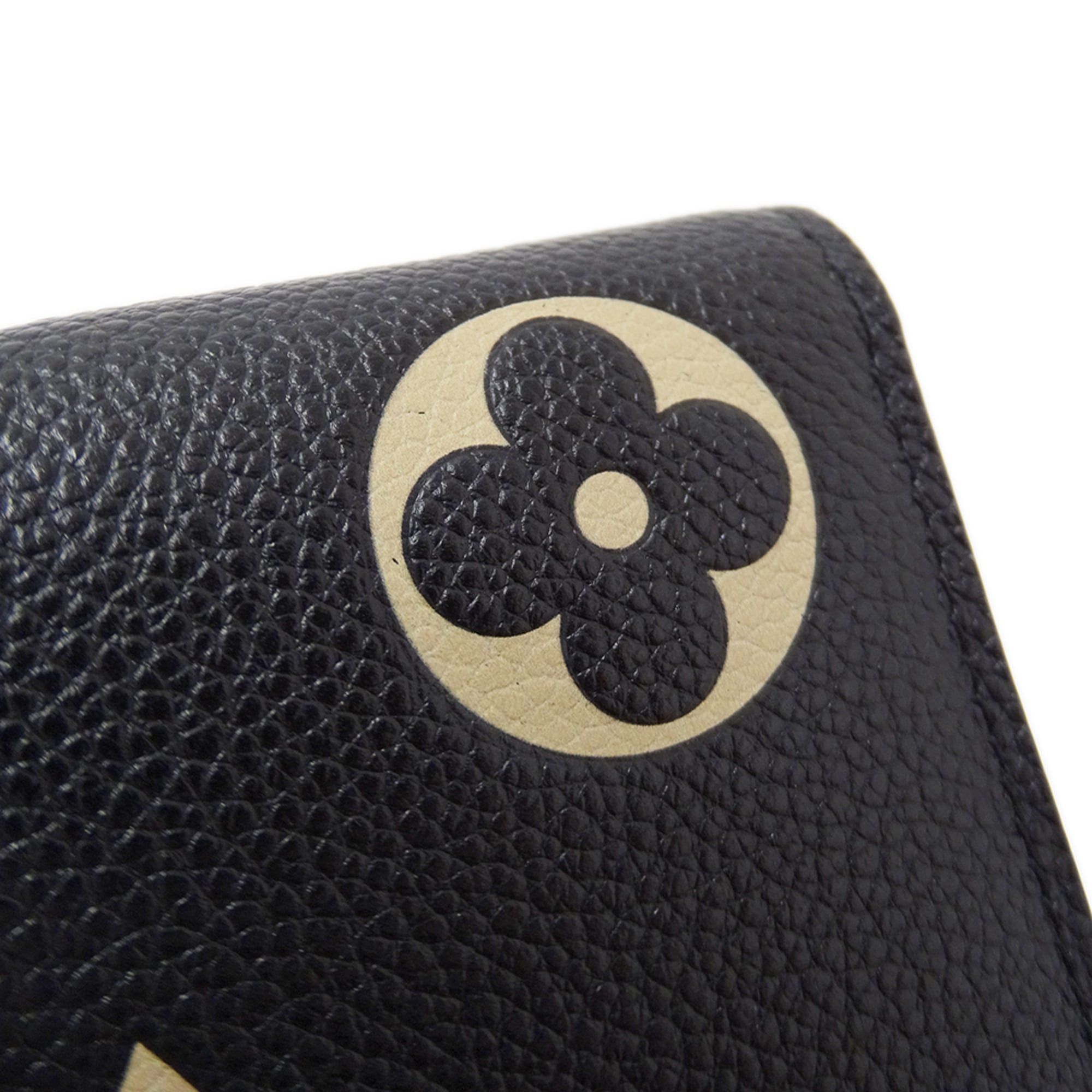 Louis Vuitton Louis Vuitton Bicolor Monogram Empreinte Women's Long Wallet Portefeuille Sarah Noir Beige M80496 Black Size ONE SIZE - 12 Thumbnail