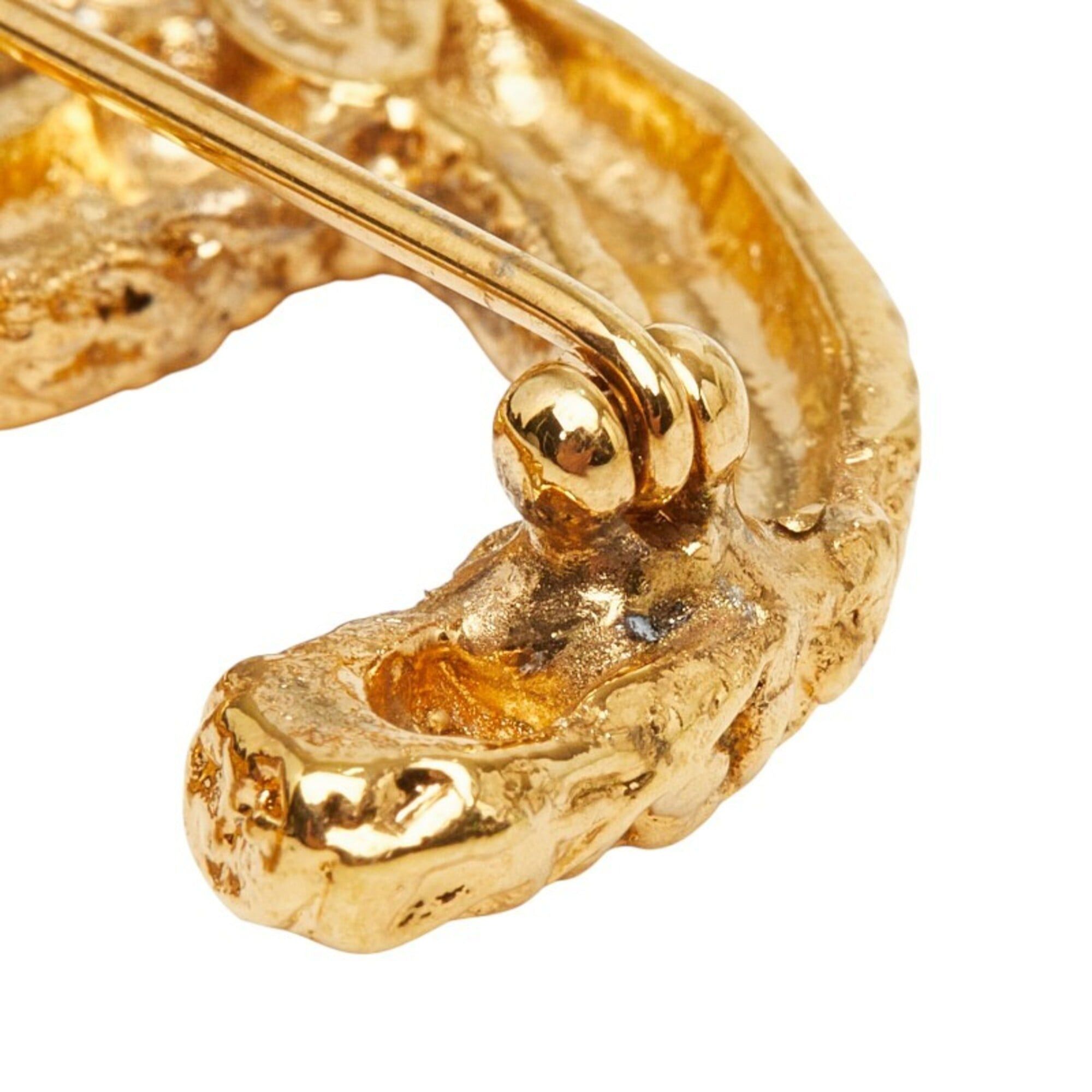 Chanel Chanel Coco Mark Logo Brooch, 03A Engraving, Gold Plated, Women's. Size ONE SIZE - 3 Thumbnail