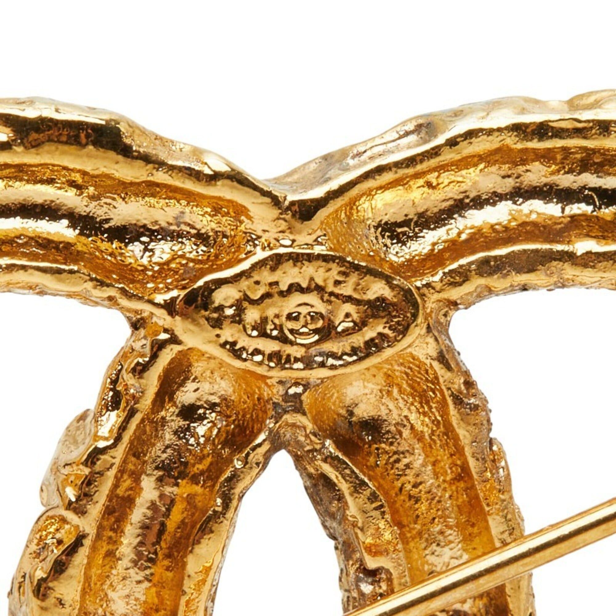 Chanel Chanel Coco Mark Logo Brooch, 03A Engraving, Gold Plated, Women's. Size ONE SIZE - 5 Thumbnail