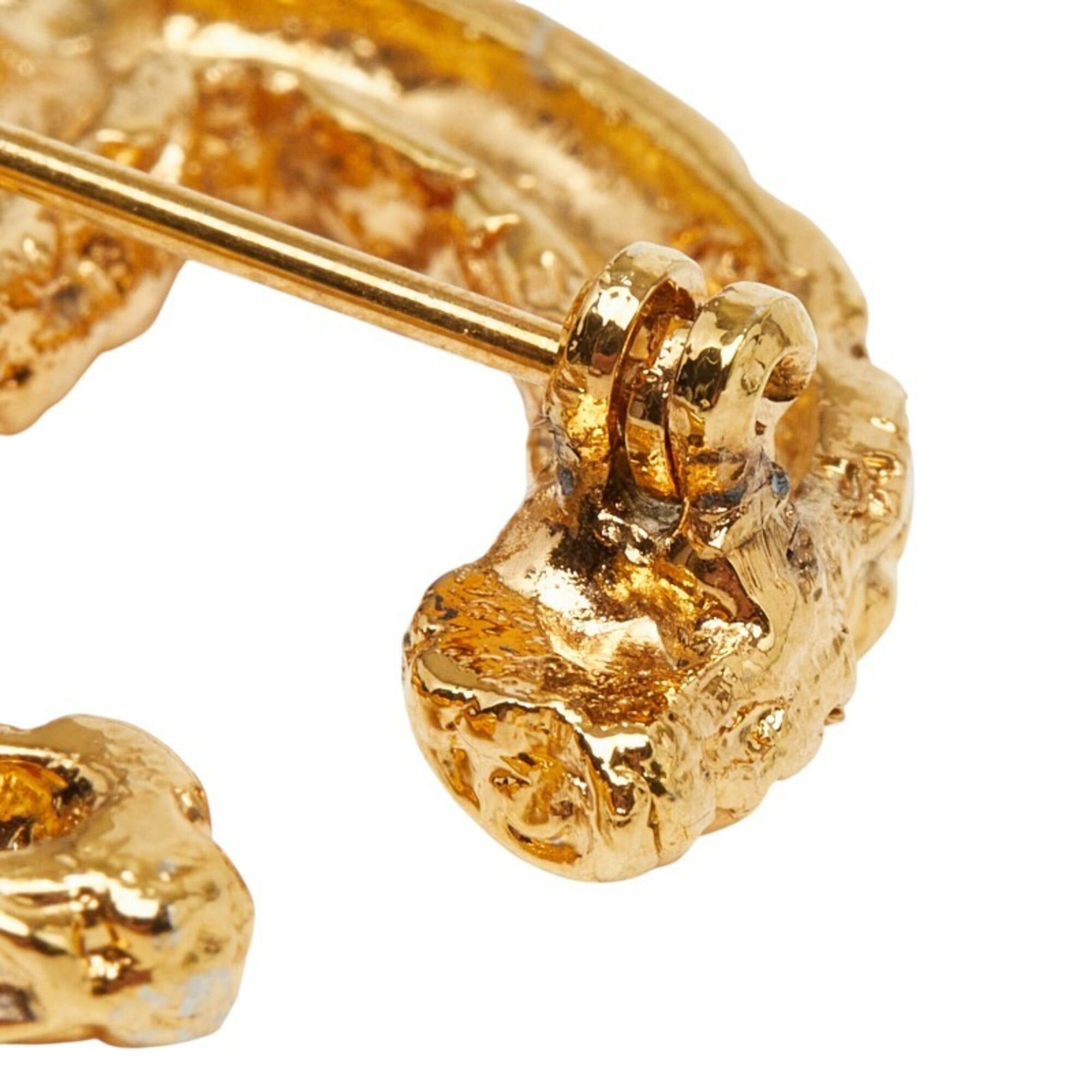 Chanel Chanel Coco Mark Logo Brooch, 03A Engraving, Gold Plated, Women's. Size ONE SIZE - 4 Thumbnail