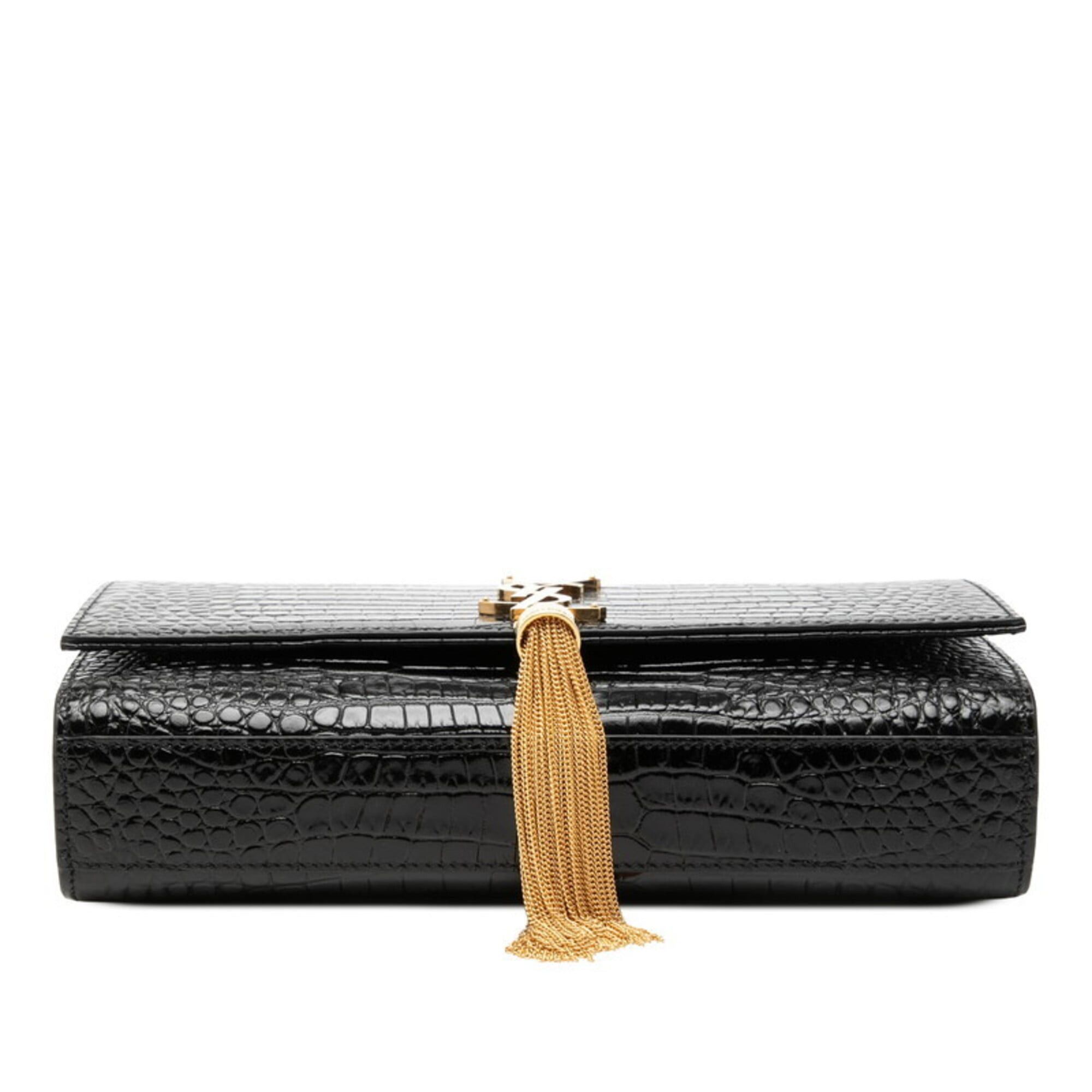 Saint Laurent Paris Saint Laurent YSL Logo Kate Tassel Medium Crossbody Chain Shoulder Bag, Black Leather, Women's SAINT LAURENT Size ONE SIZE - 3 Thumbnail