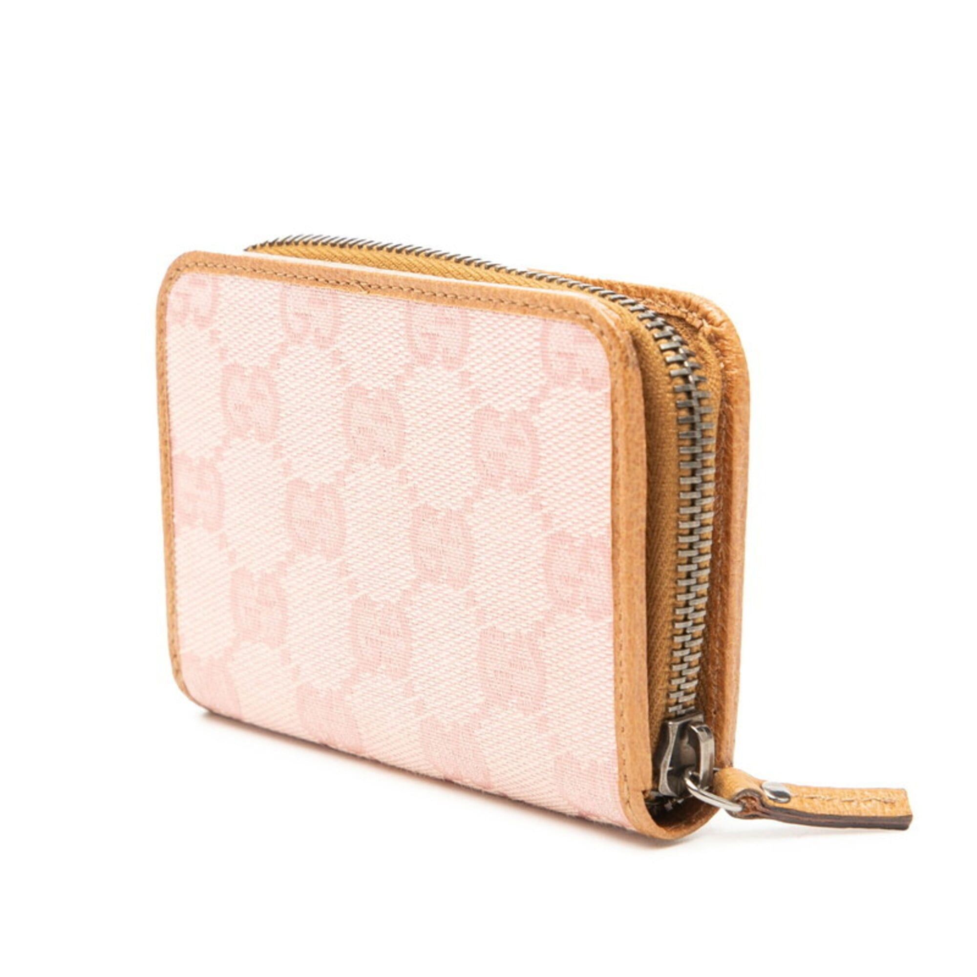 Gucci Gucci GG Canvas Wallet/Coin Purse/Card Case 112665 Pink Brown Leather Women's GUCCI Size ONE SIZE - 2 Thumbnail
