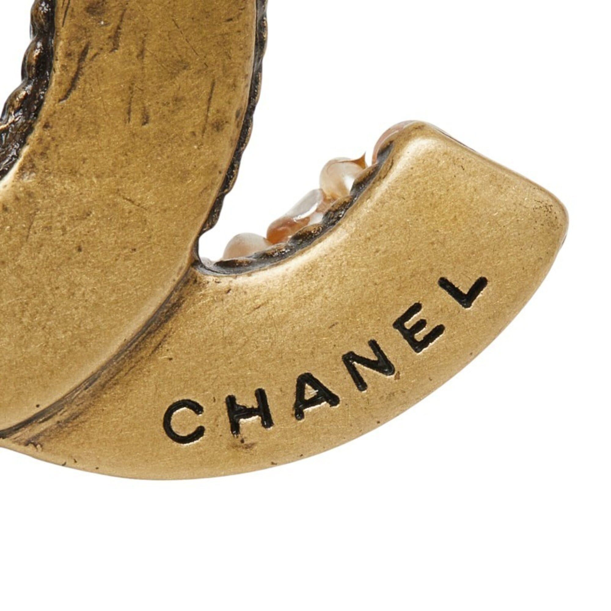 Chanel Chanel Coco Mark Brooch, 00A Engraving, Gold, Faux Pearl Plated, Women's. Size ONE SIZE - 3 Thumbnail