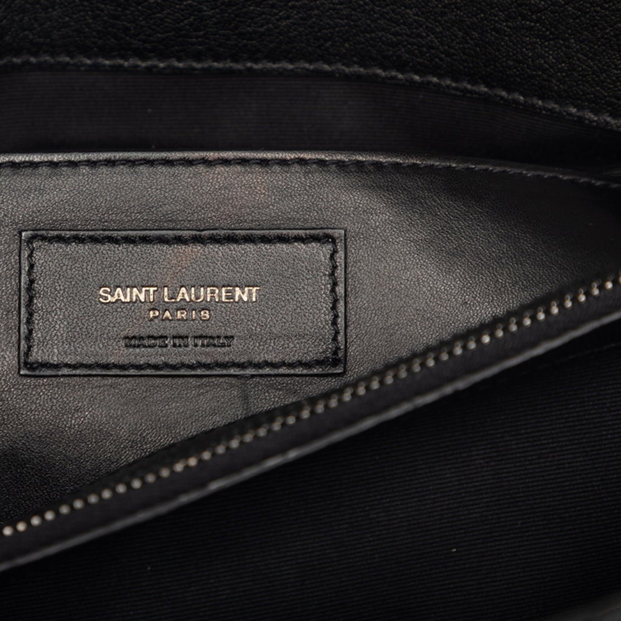 Saint Laurent Paris Saint Laurent YSL Logo V-Stitch Handbag, Top Handle Shoulder Bag, 2-Way, 487212, Black Leather, Women's SAINT LAURENT Size ONE SIZE - 5 Thumbnail