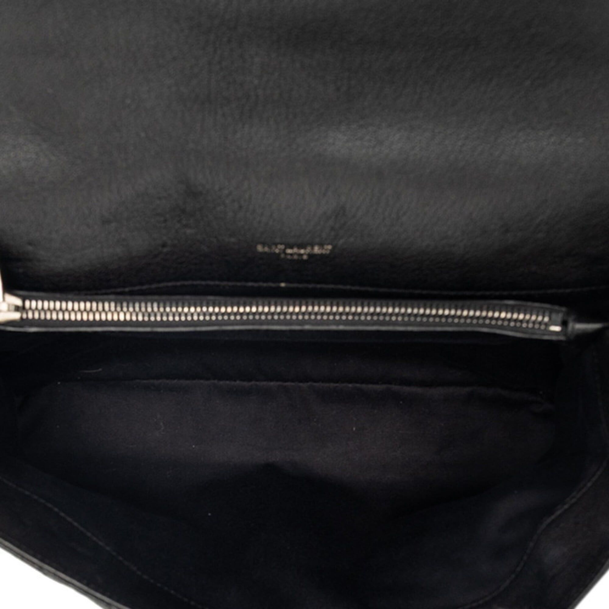 Saint Laurent Paris Saint Laurent YSL Logo V-Stitch Handbag, Top Handle Shoulder Bag, 2-Way, 487212, Black Leather, Women's SAINT LAURENT Size ONE SIZE - 4 Thumbnail