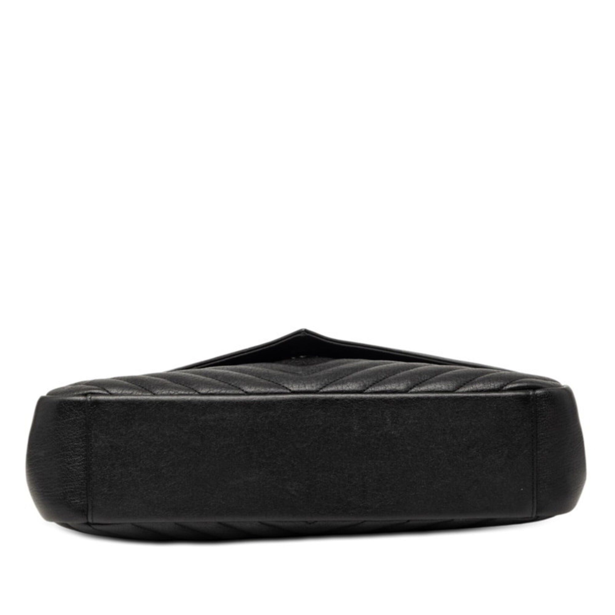 Saint Laurent Paris Saint Laurent YSL Logo V-Stitch Handbag, Top Handle Shoulder Bag, 2-Way, 487212, Black Leather, Women's SAINT LAURENT Size ONE SIZE - 3 Thumbnail